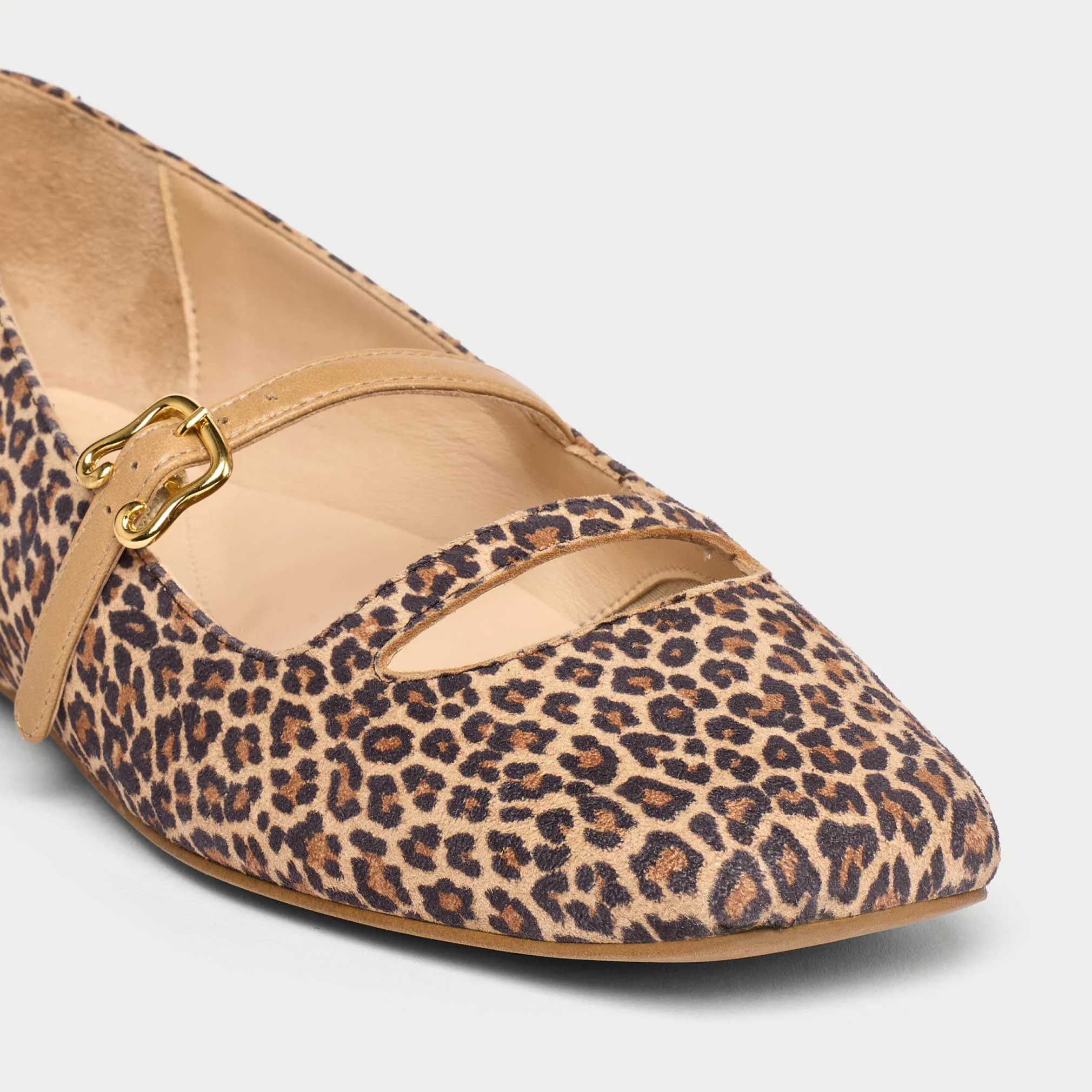 Alexa - Beige Leopard Leather Ballerinas - Image 5