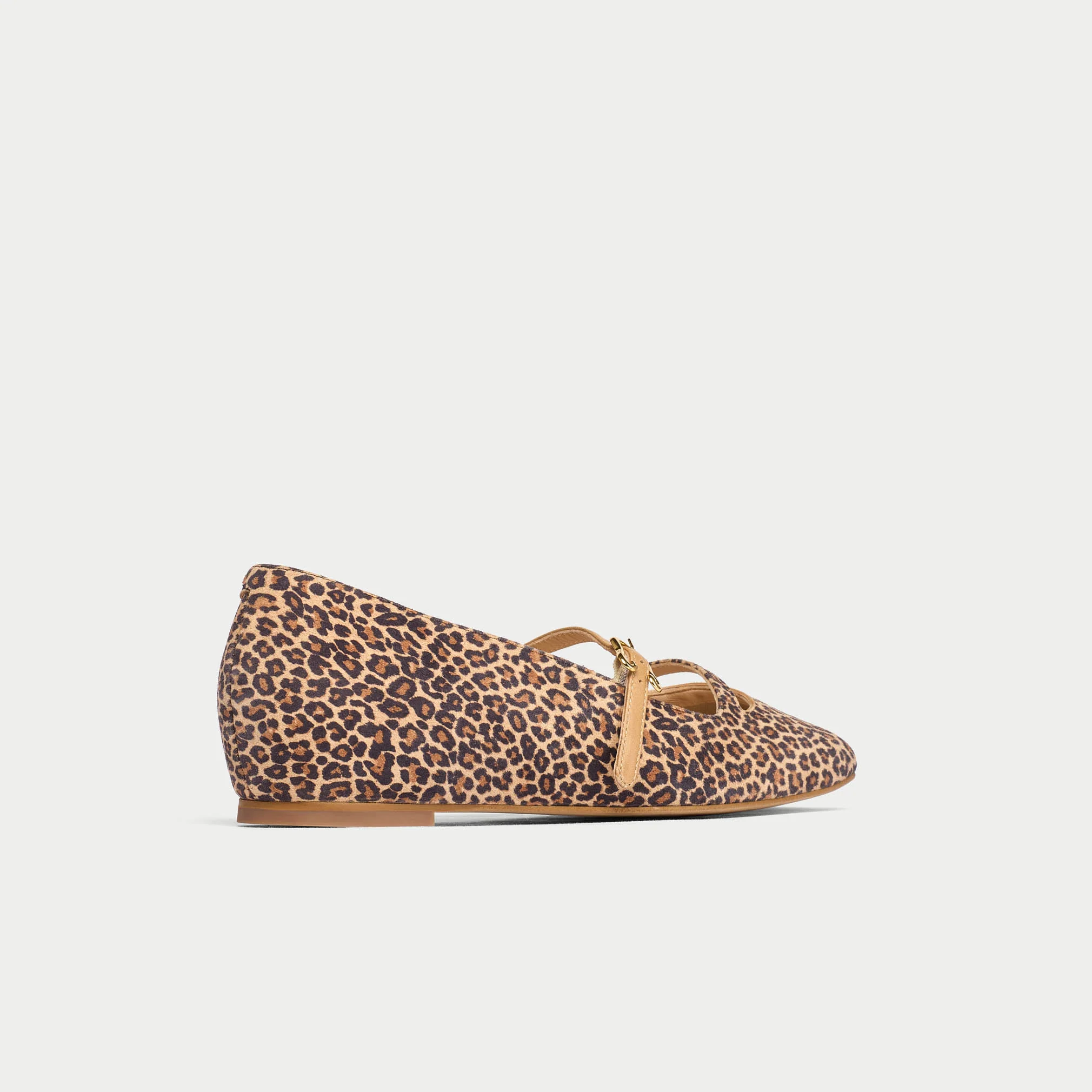 Alexa - Beige Leopard Leather Ballerinas - Image 8