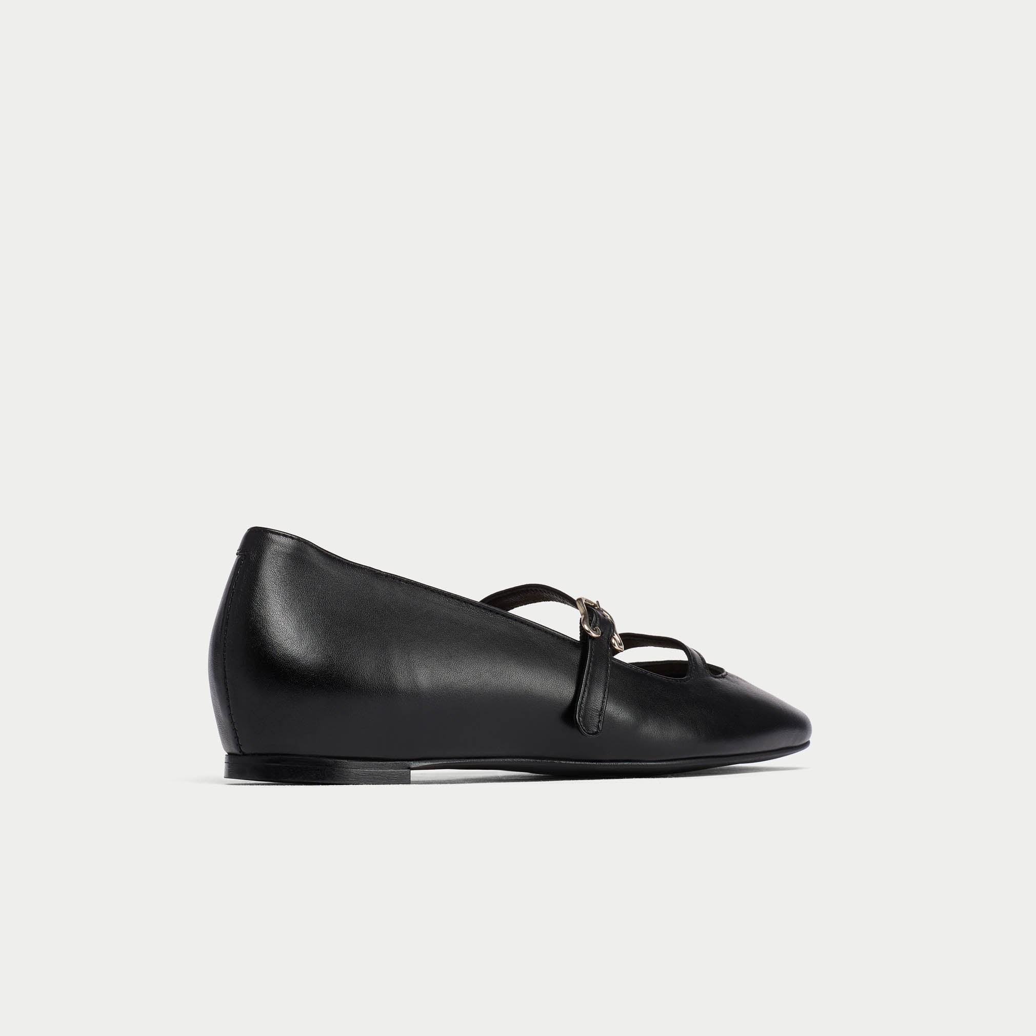 Alexa - Black Leather Ballerinas - Image 4