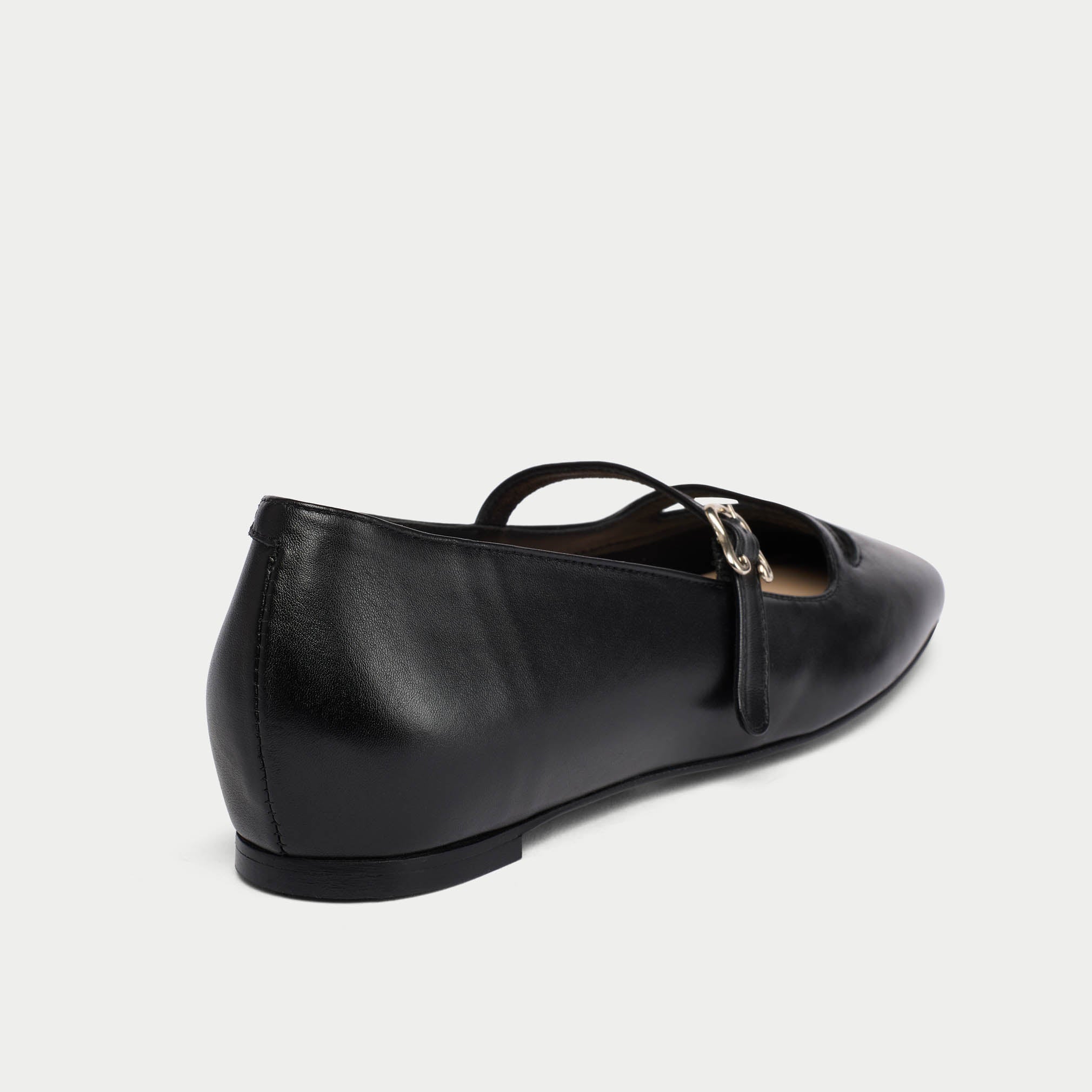 Alexa - Black Leather Ballerinas - Image 6