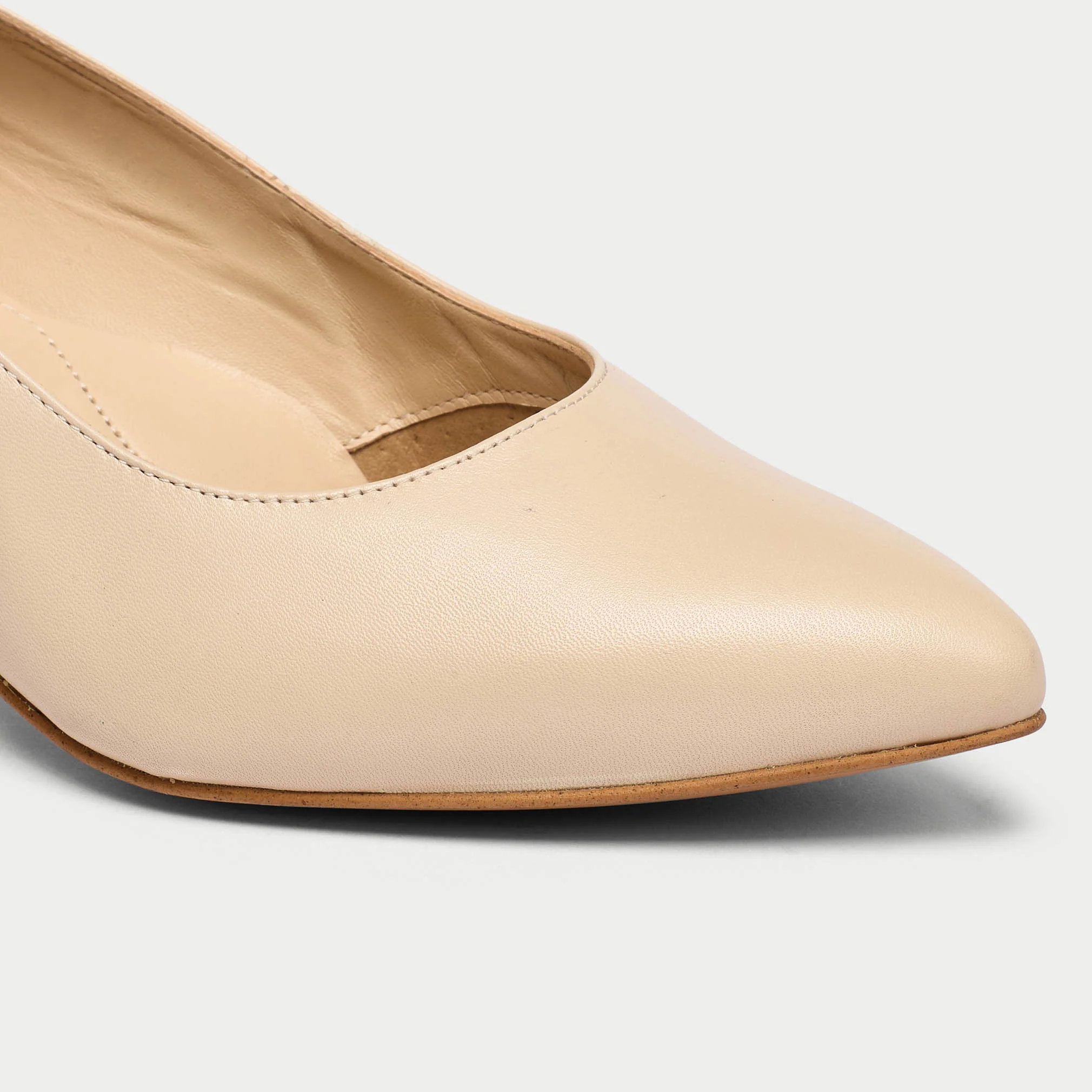 Ava - Light Beige Leather Courts - Image 5