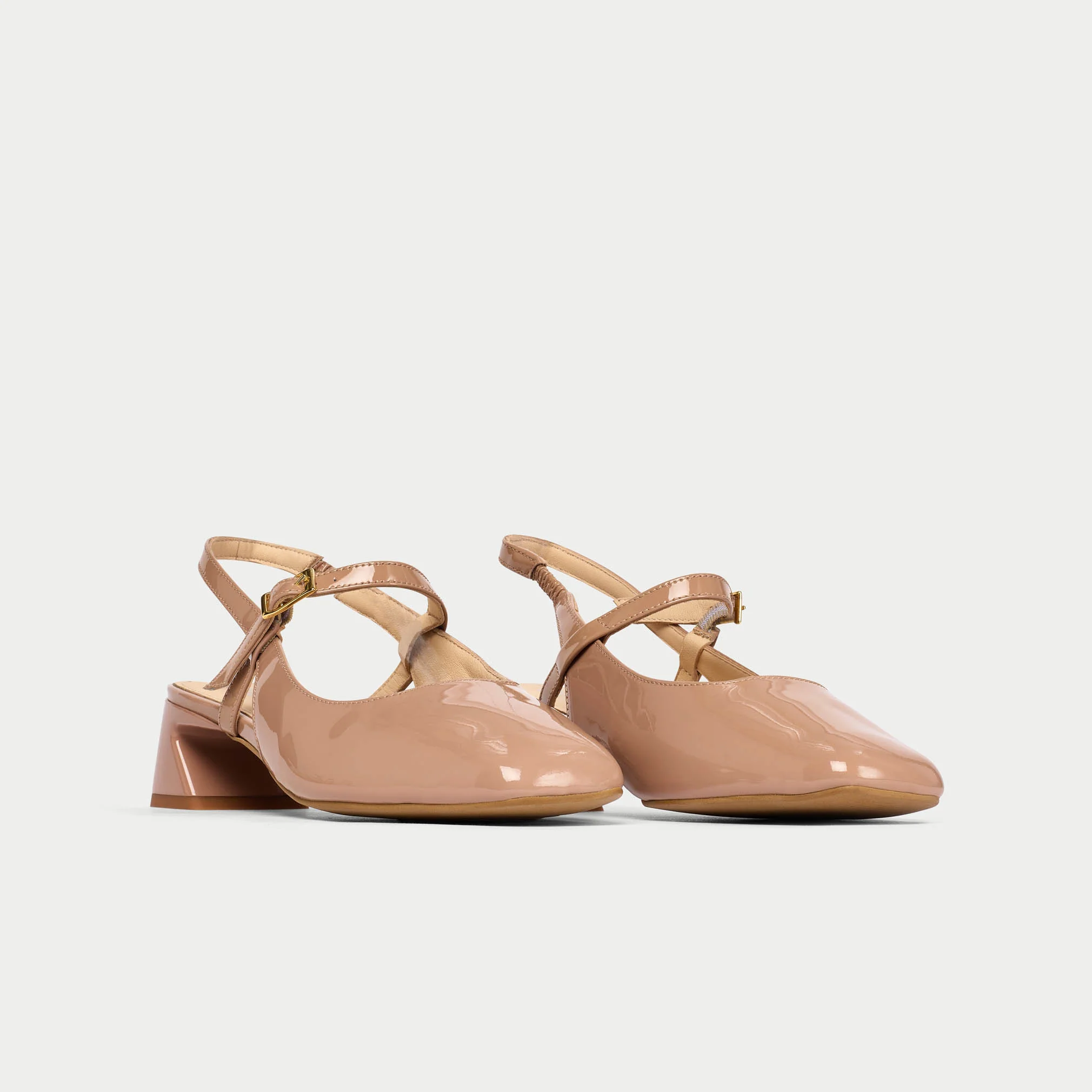 Betty - Toffee Patent Slingbacks - Image 3