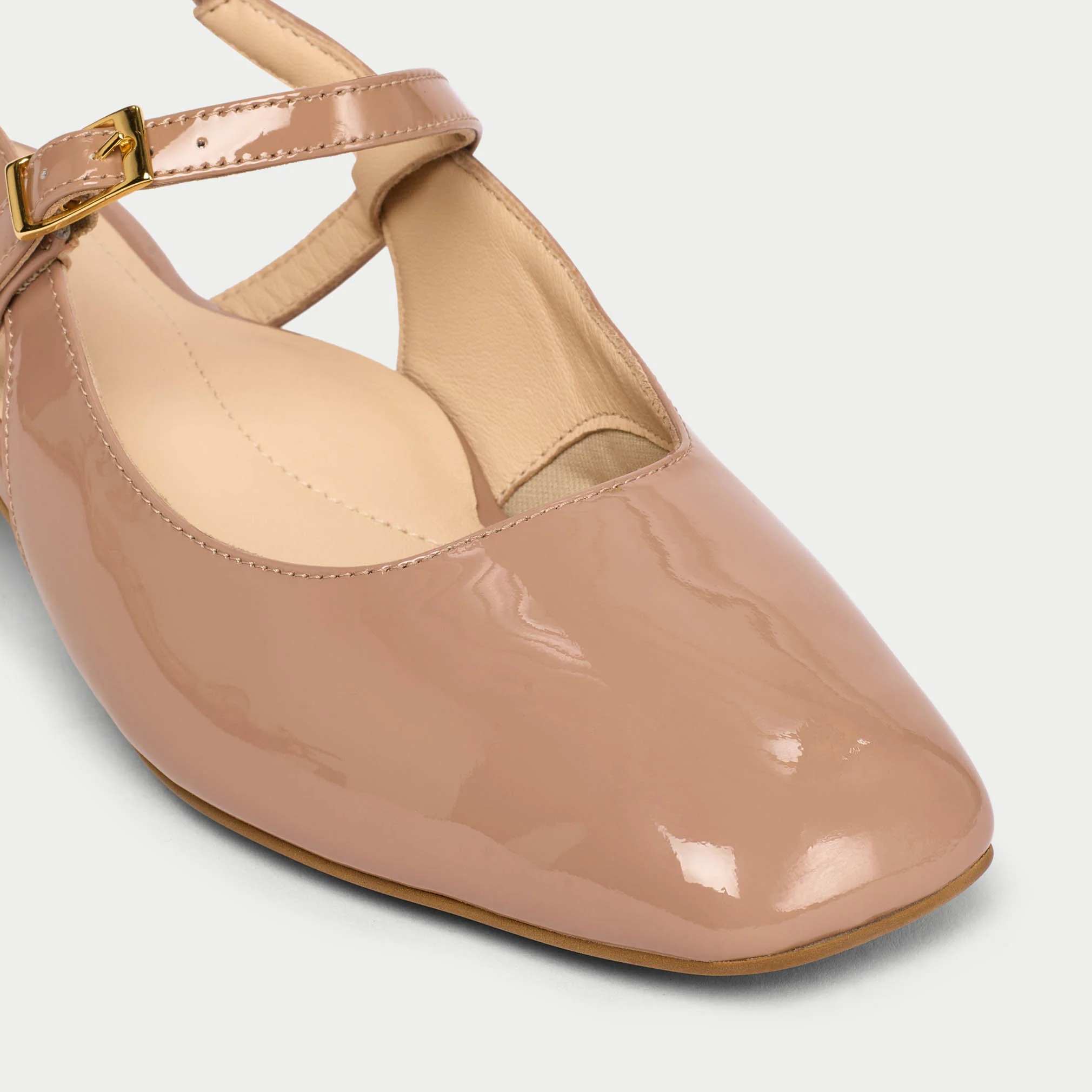Betty - Toffee Patent Slingbacks - Image 4