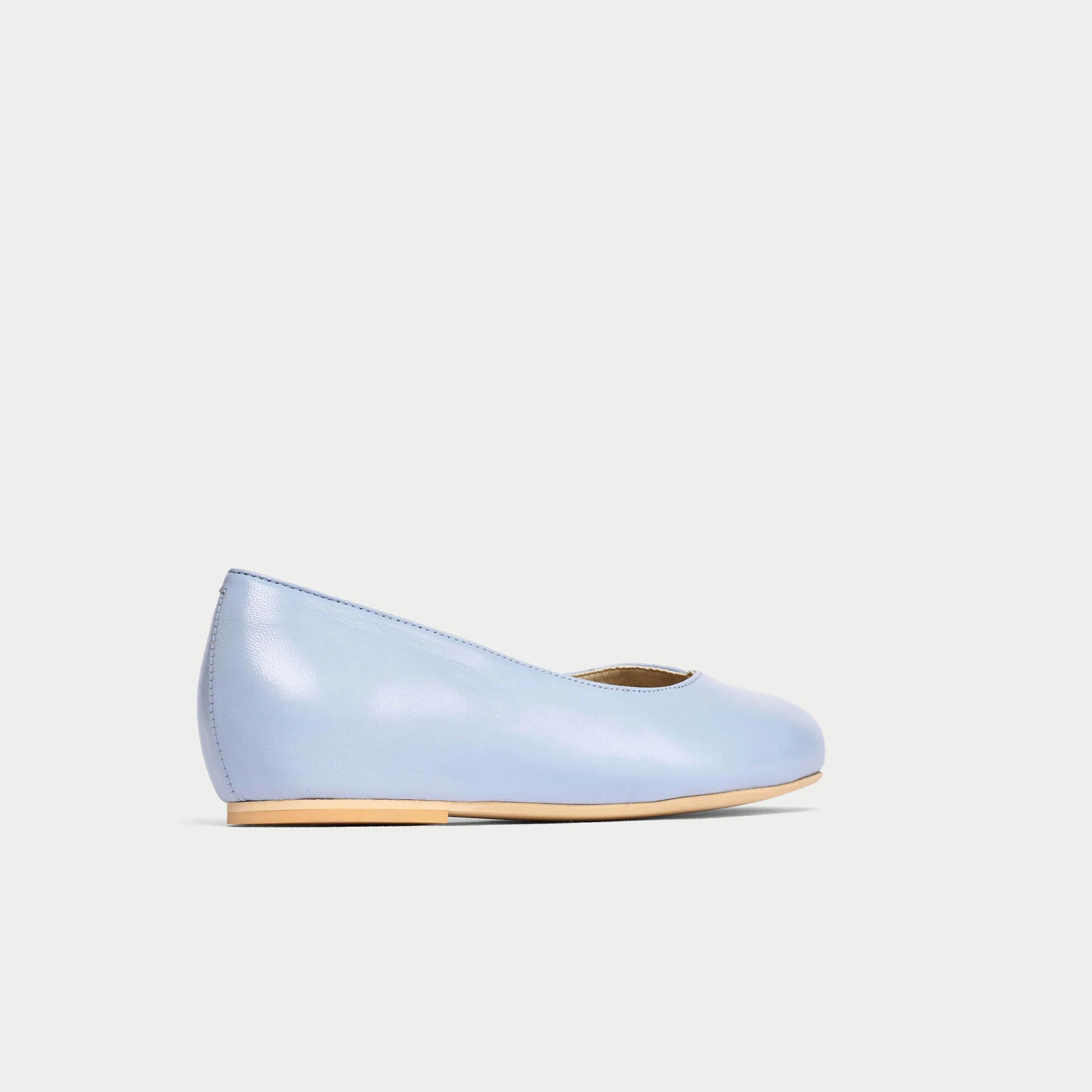Charlotte - Ice Blue Leather Ballerinas - Image 8