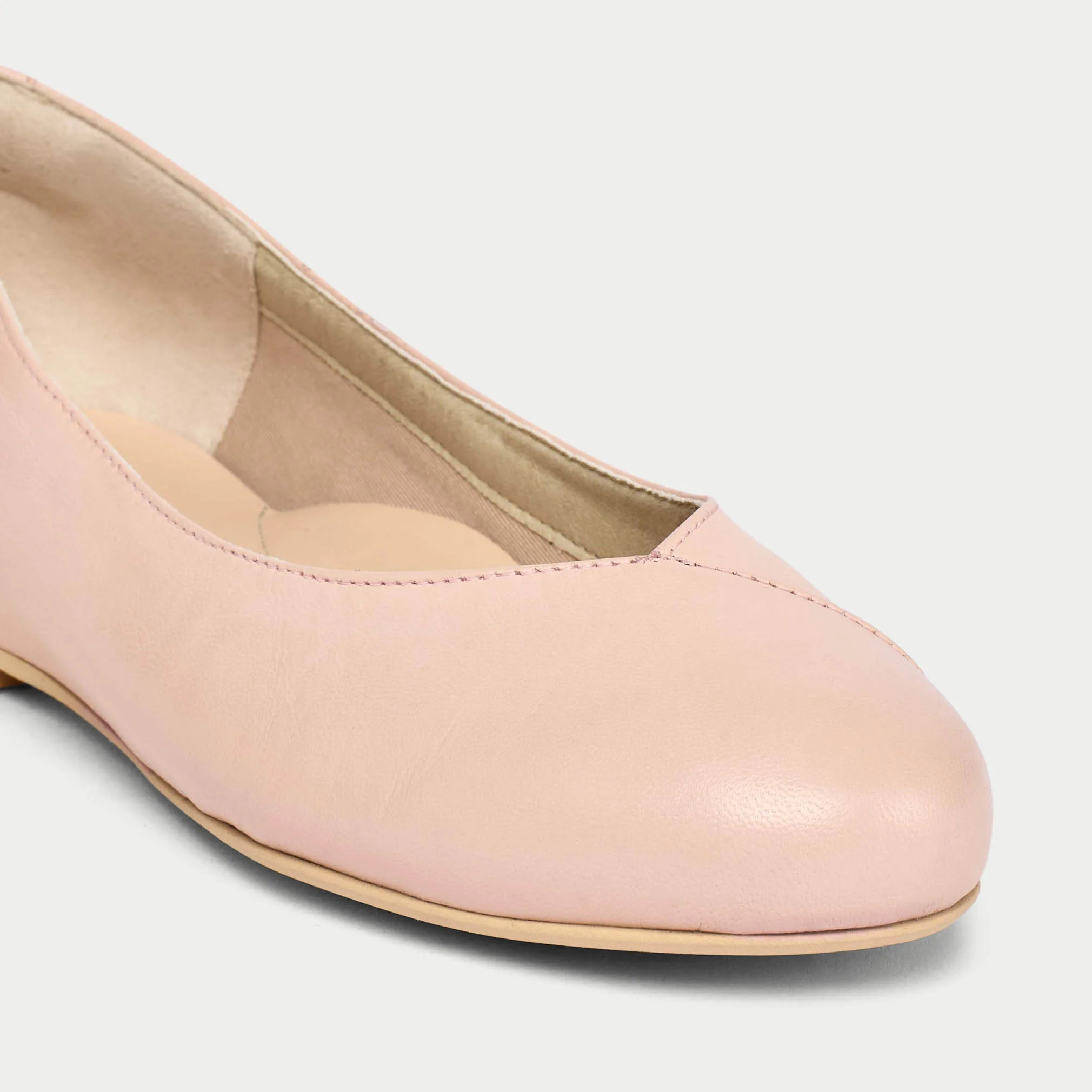 Charlotte - Pale Pink Leather Ballerinas - Image 4