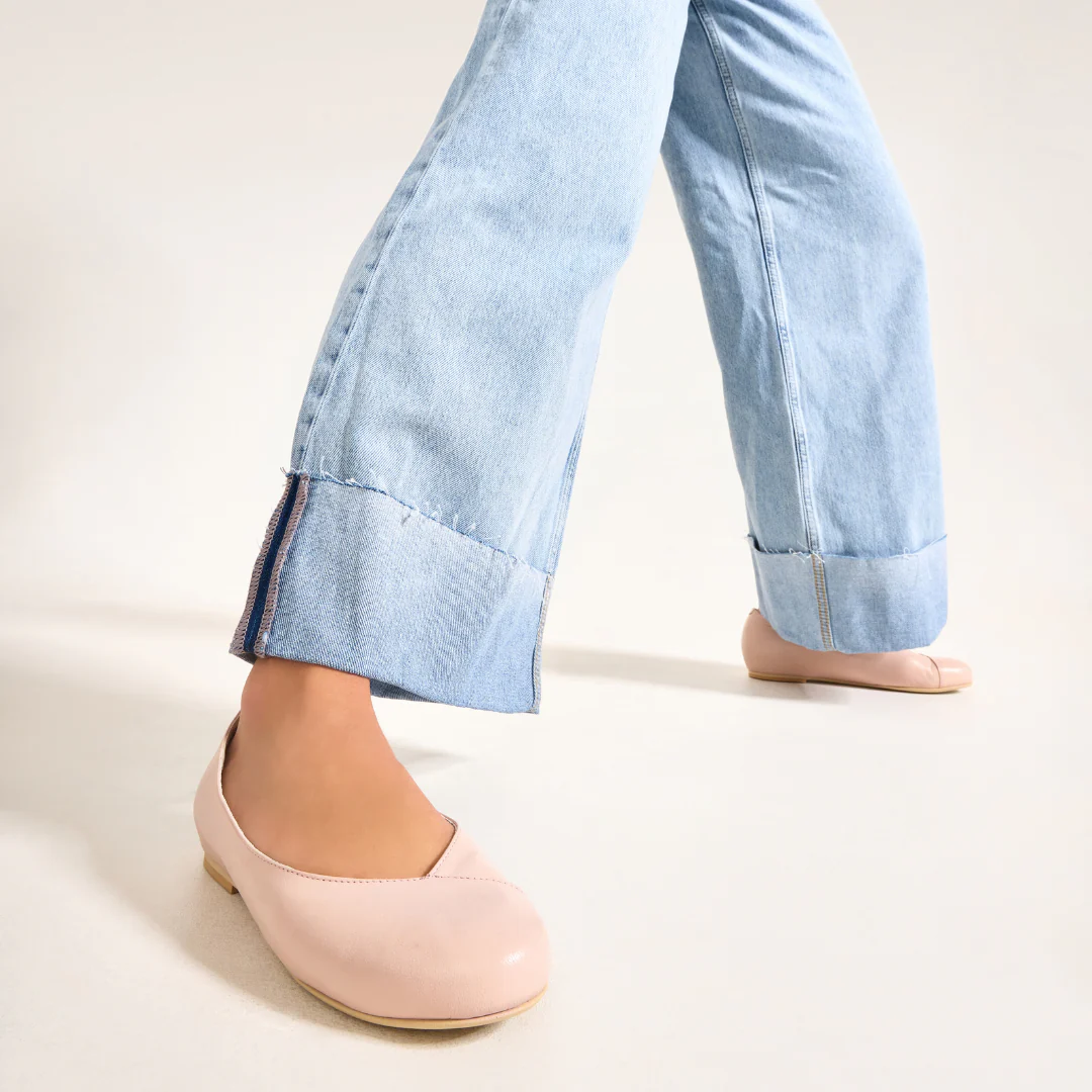 Charlotte - Pale Pink Leather Ballerinas - Image 9