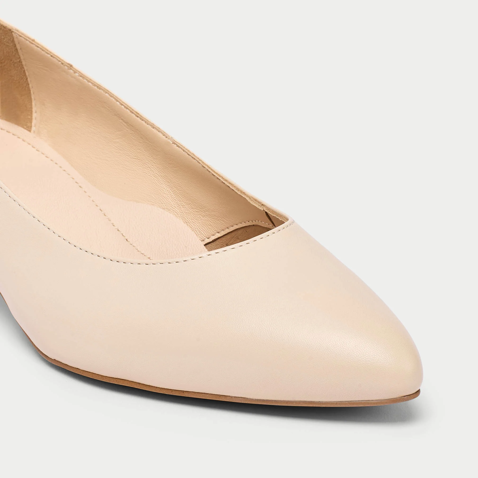 Claudia - Light Beige Leather Courts - Image 5