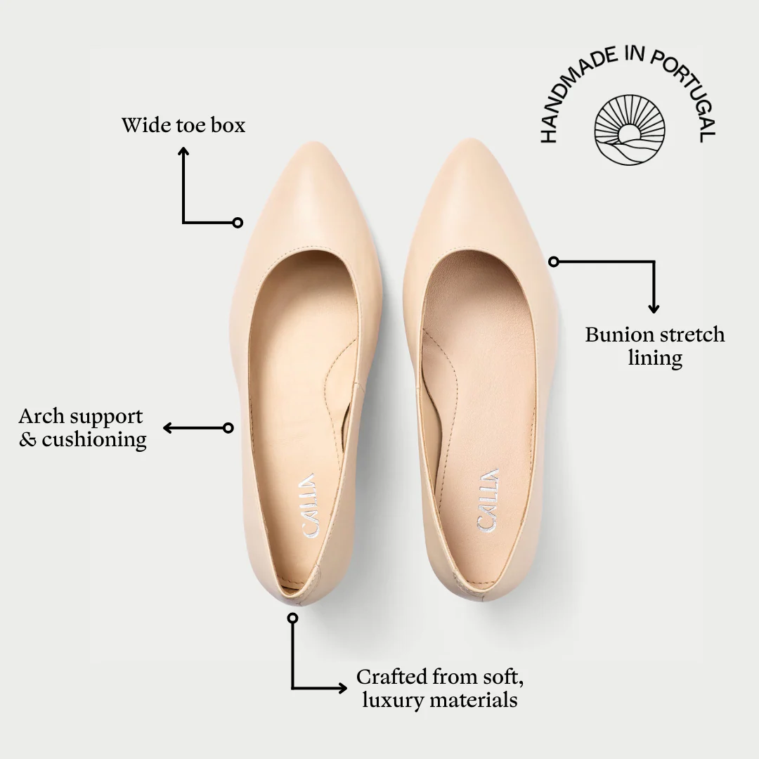 Claudia - Light Beige Leather Courts - Image 6