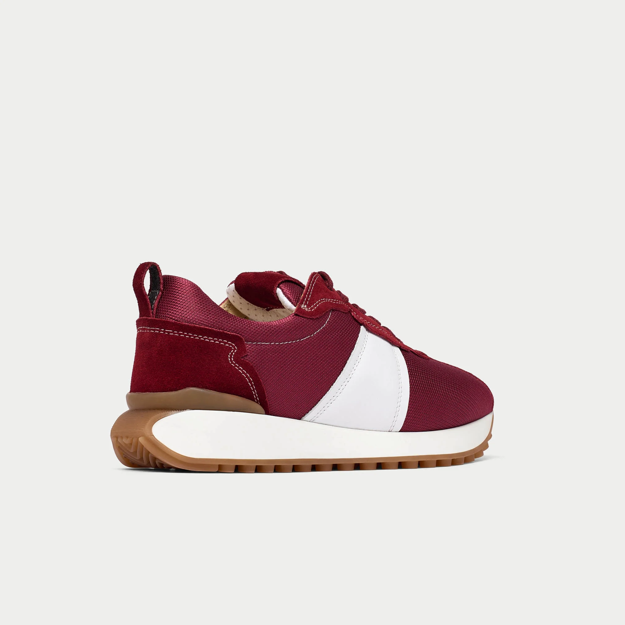 Cosmos - Chunky-Sole Burgundy Wide Fit Trainers - Image 7