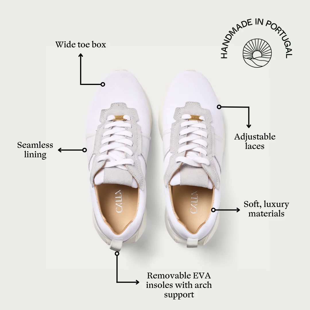 Cosmos - Chunky-Sole White Wide Fit Trainers - Image 7