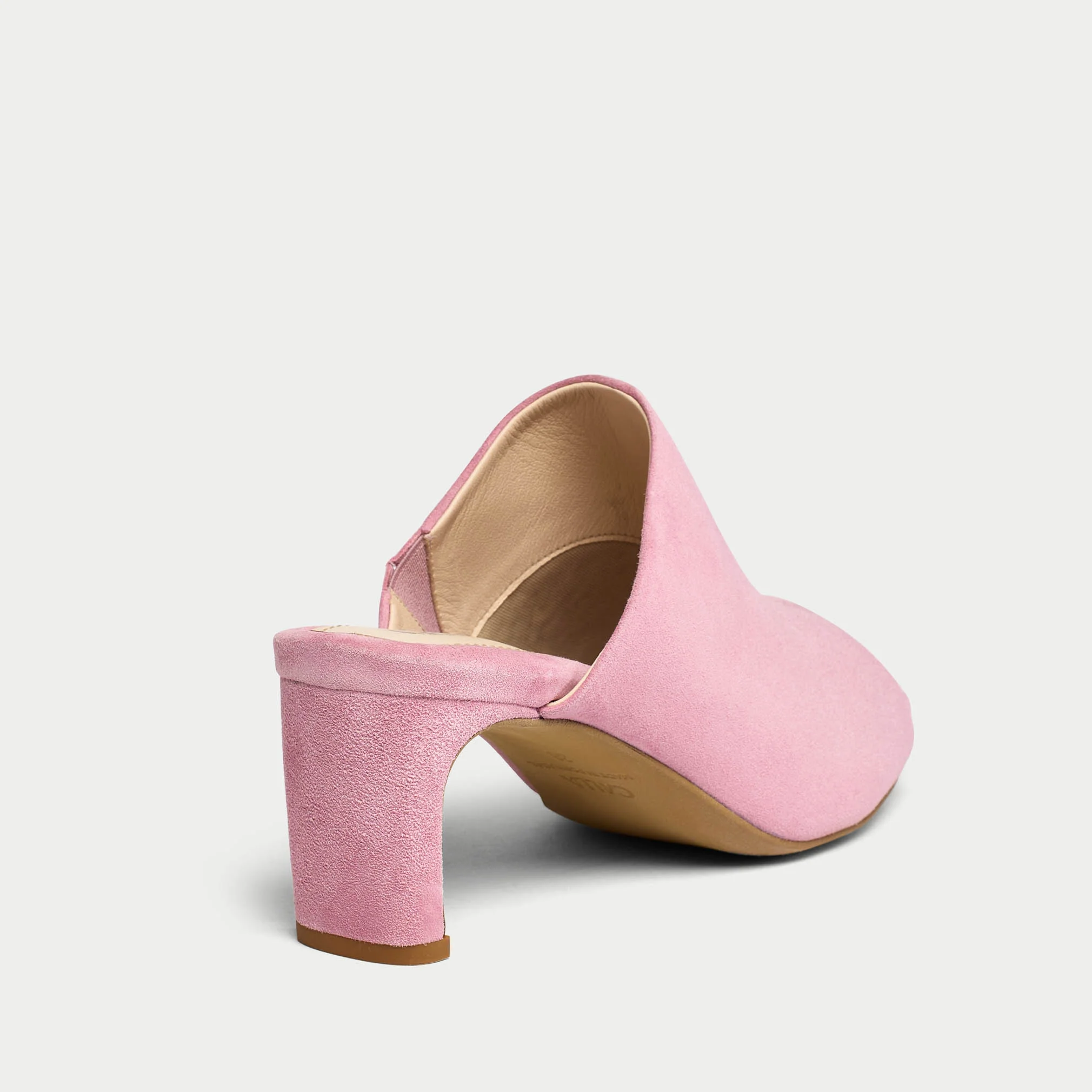 Debbie - Pink Suede Mules - Image 6