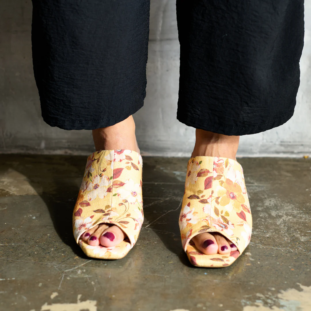 Debbie - Yellow Floral Mules - Image 11
