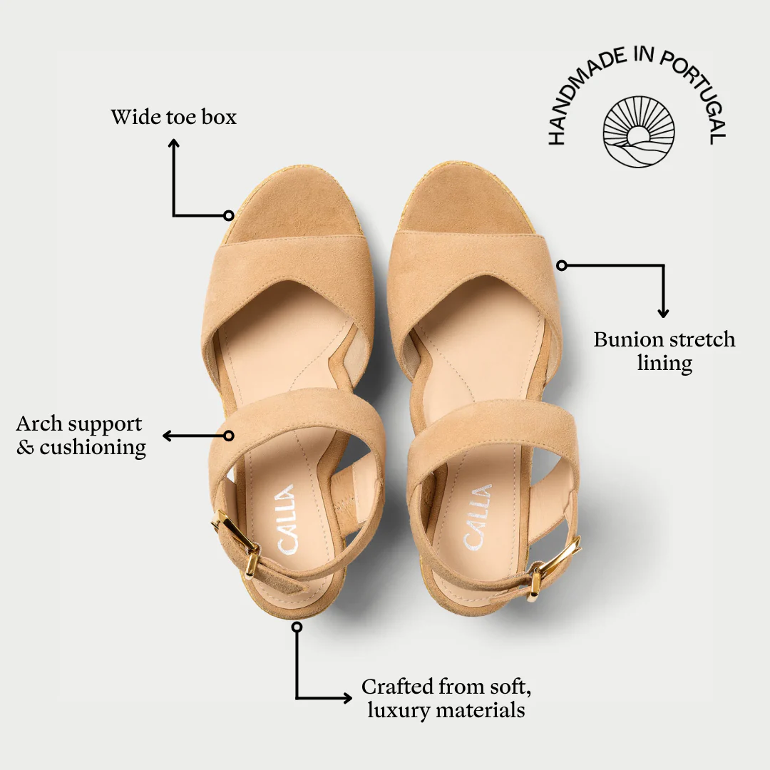 Eloise - Croissant Suede Wedges - Image 5