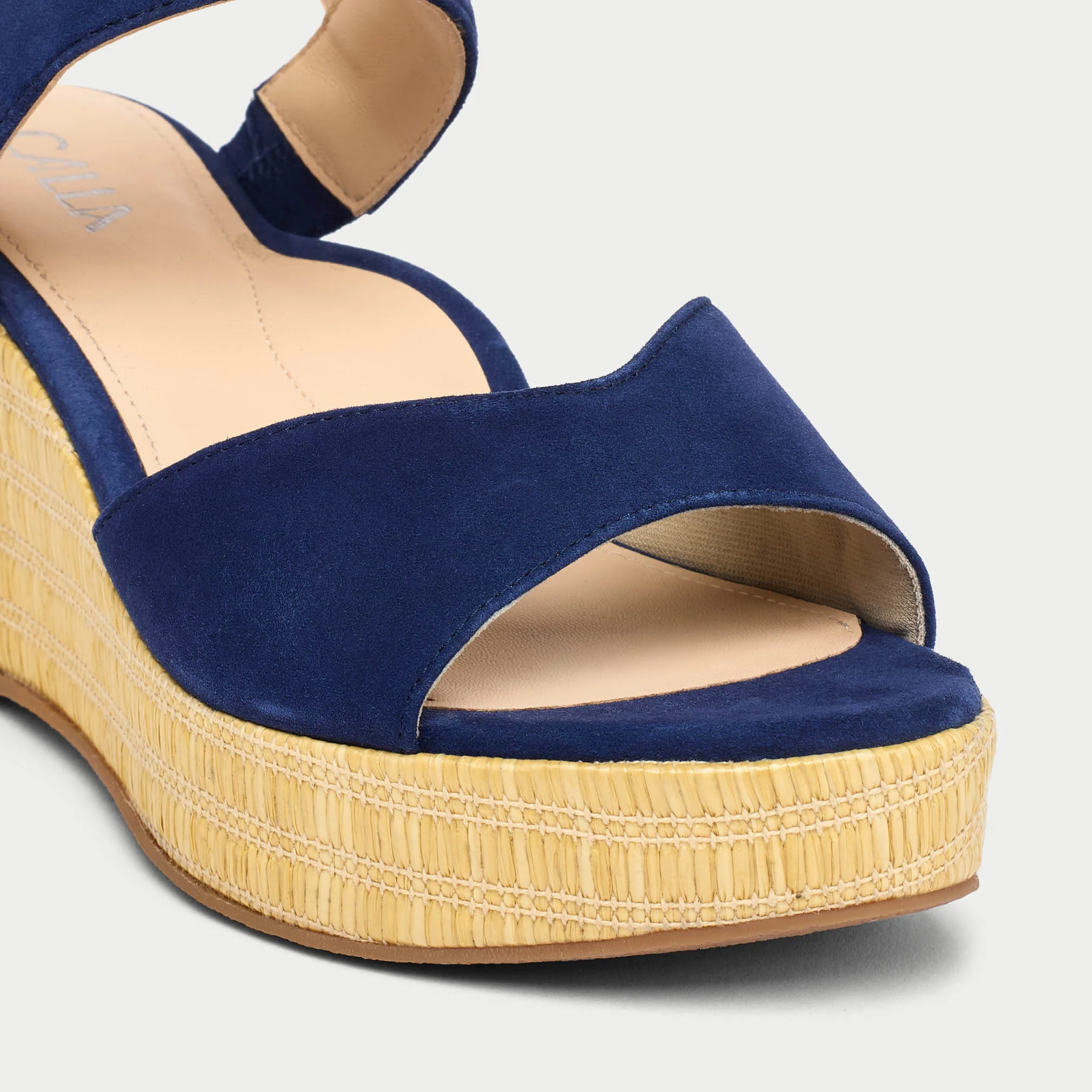 Eloise - Navy Suede Wedges - Image 5