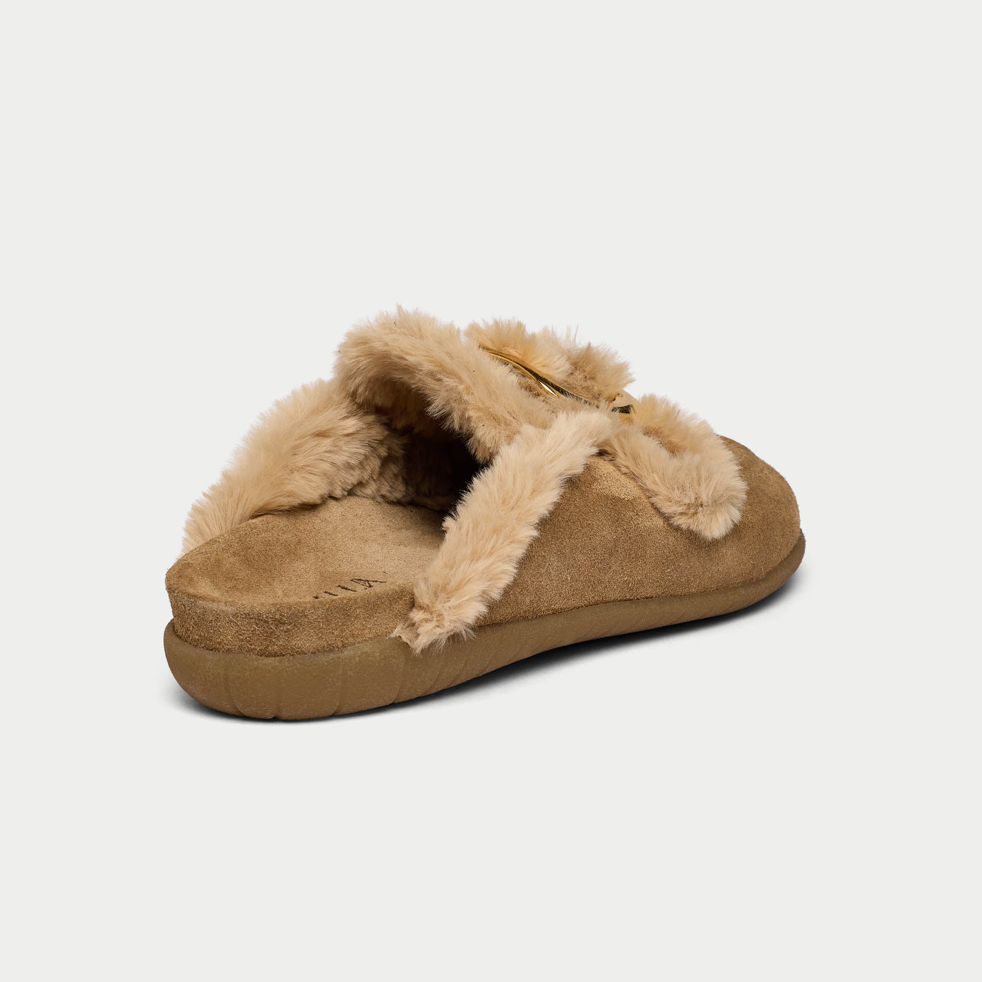 Ember - Cappuccino Cream Suede Slippers - Image 5