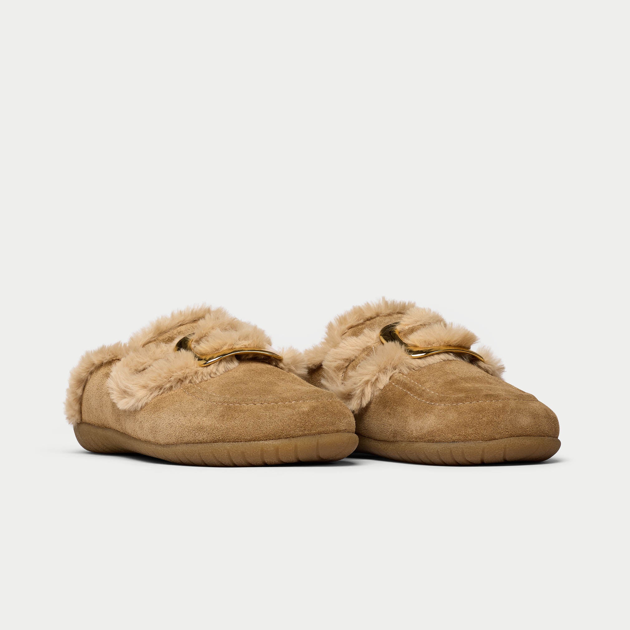 Ember - Cappuccino Cream Suede Slippers - Image 7