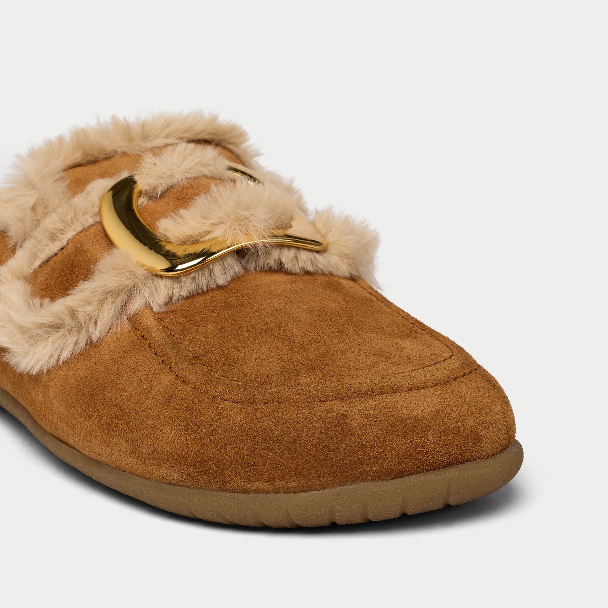 Ember - Mocha Chocolate Suede Slippers - Image 4