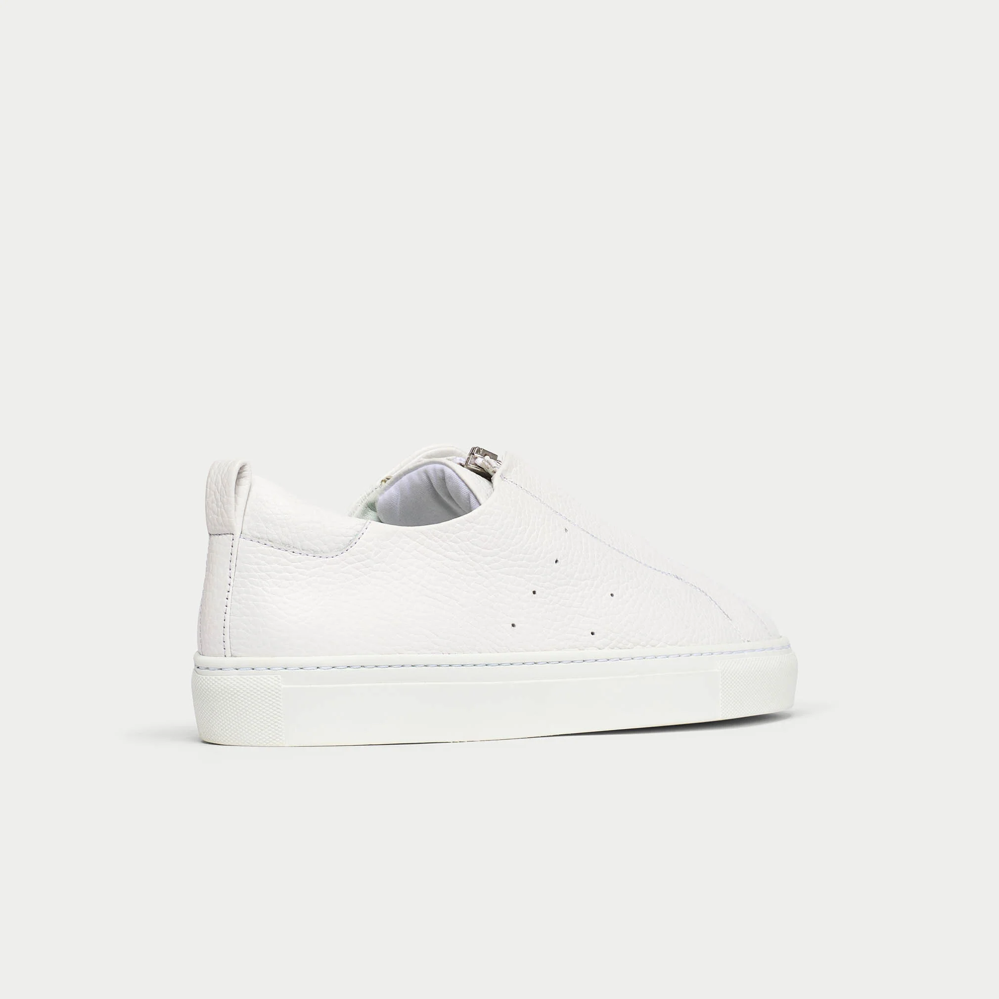 Estella - White Leather Zip-Up Wide Fit Trainers - Image 11