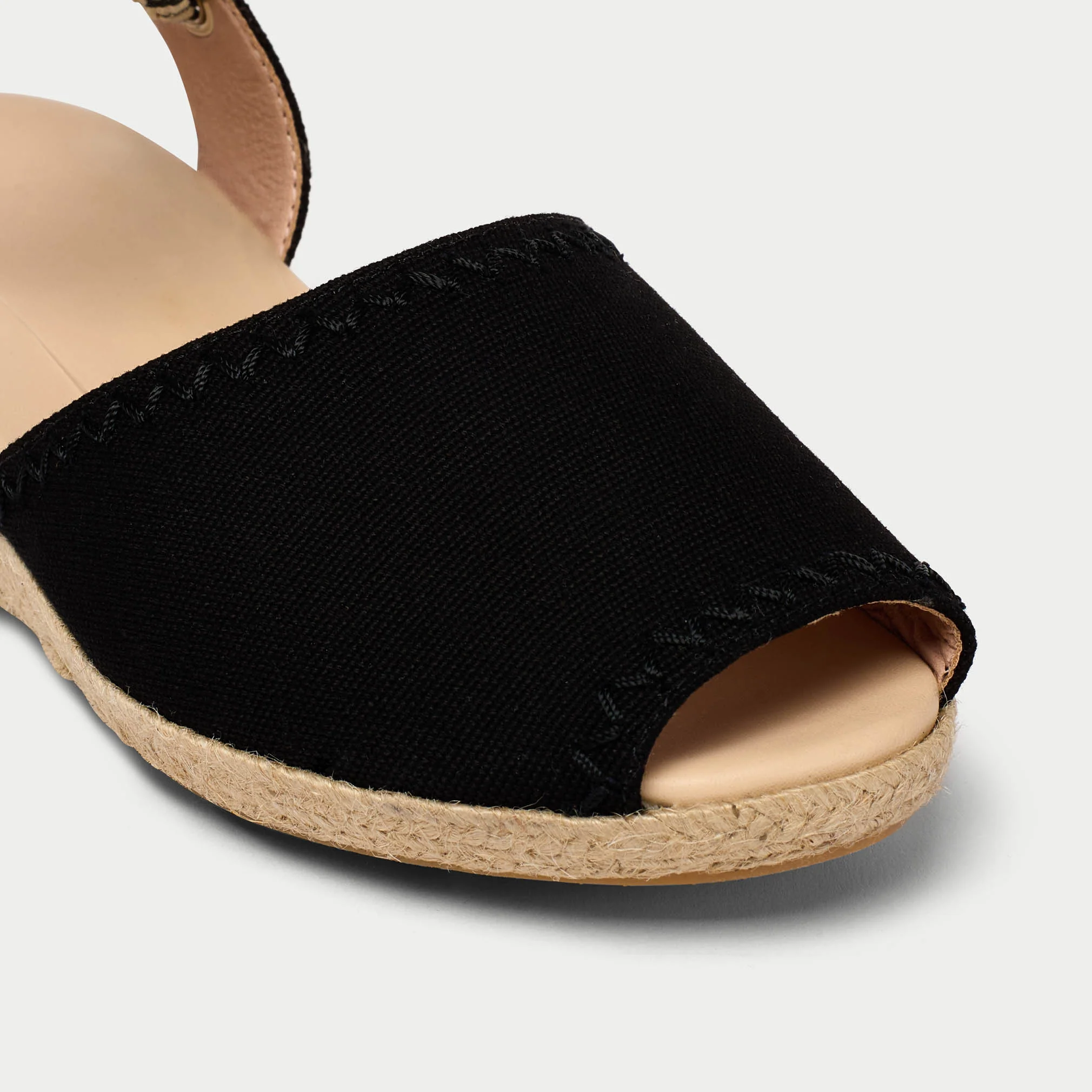 Evelyn - Black Canvas Espadrilles - Image 4