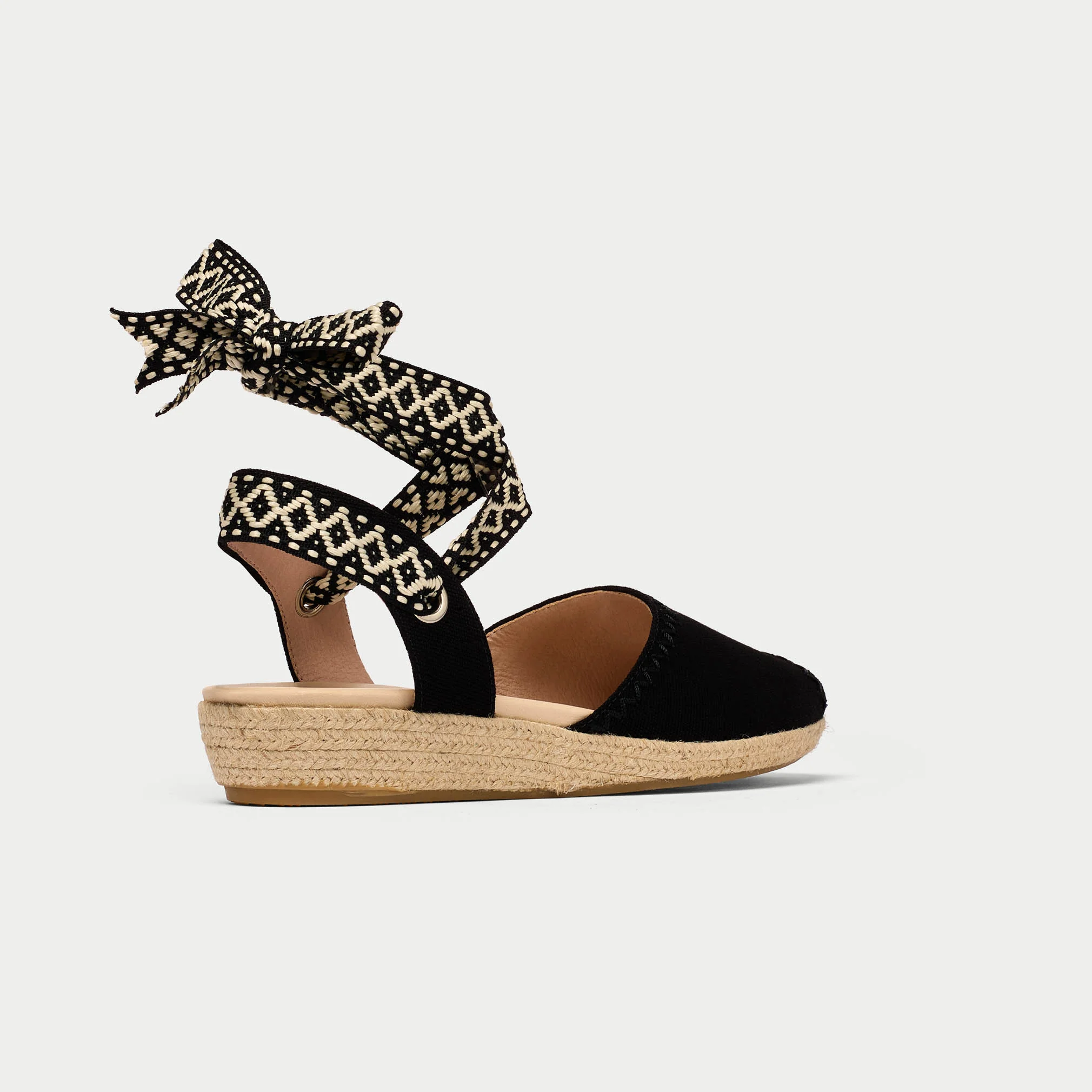 Evelyn - Black Canvas Espadrilles - Image 5