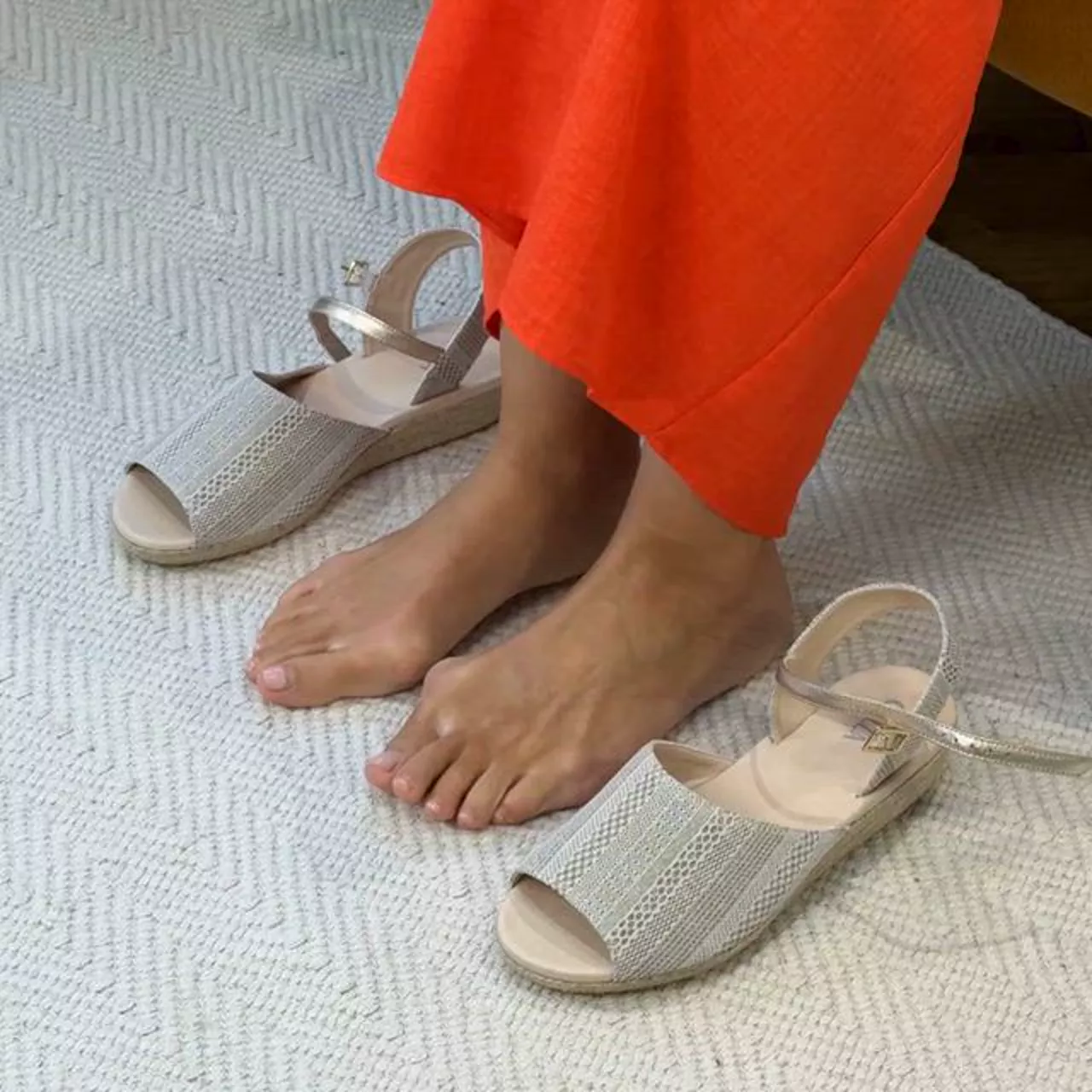 Francesca - Ivory & Silver Lace Espadrilles - Image 3