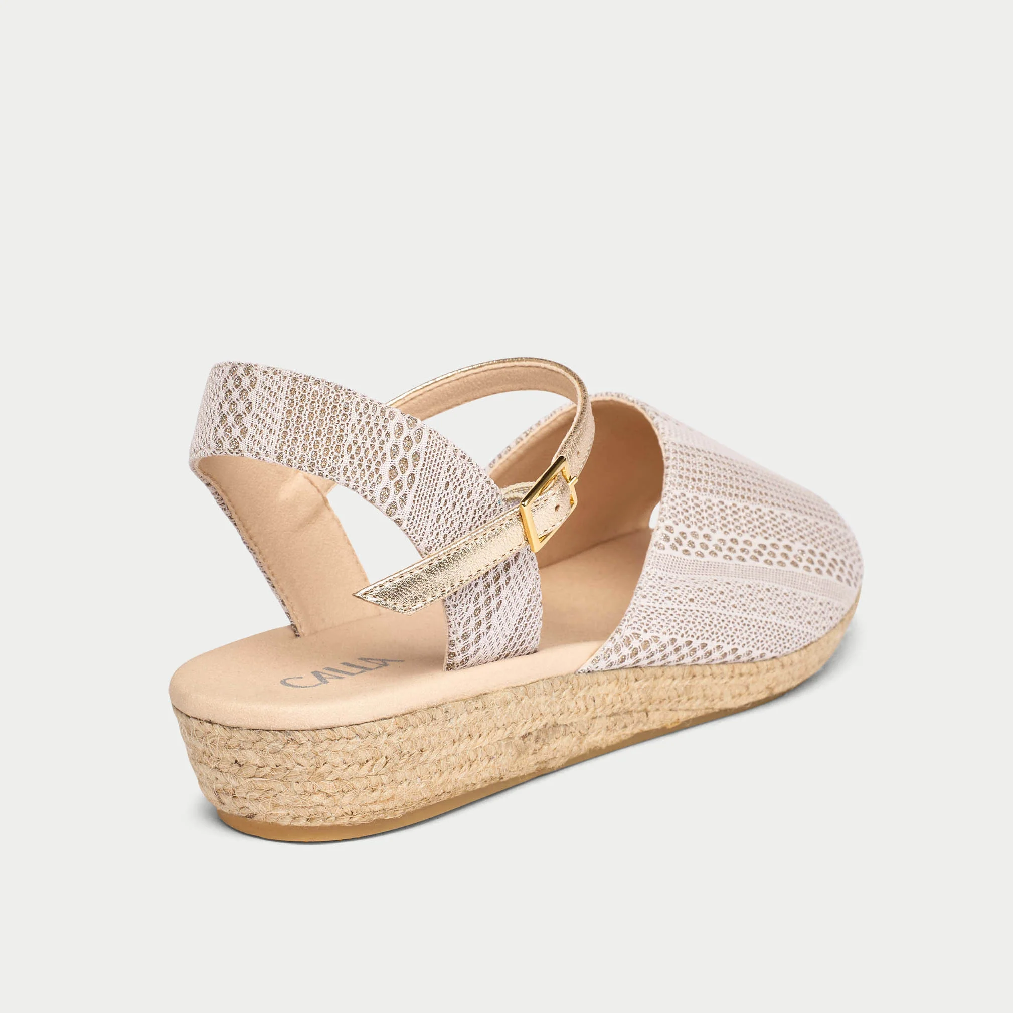 Francesca - Ivory & Silver Lace Espadrilles - Image 6