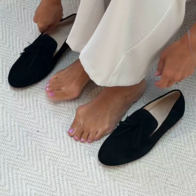 Freya - Black Suede Loafers - Image 3