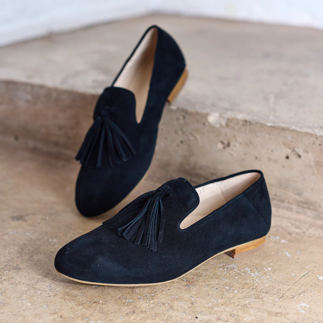 Freya - Black Suede Loafers - Image 6