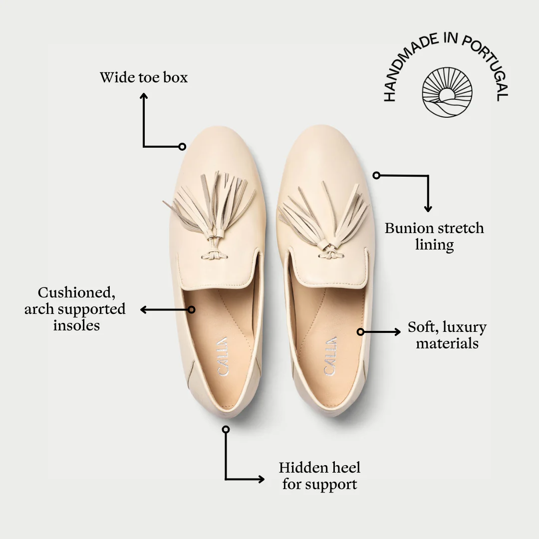 Freya - Off White Leather Loafers - Image 7