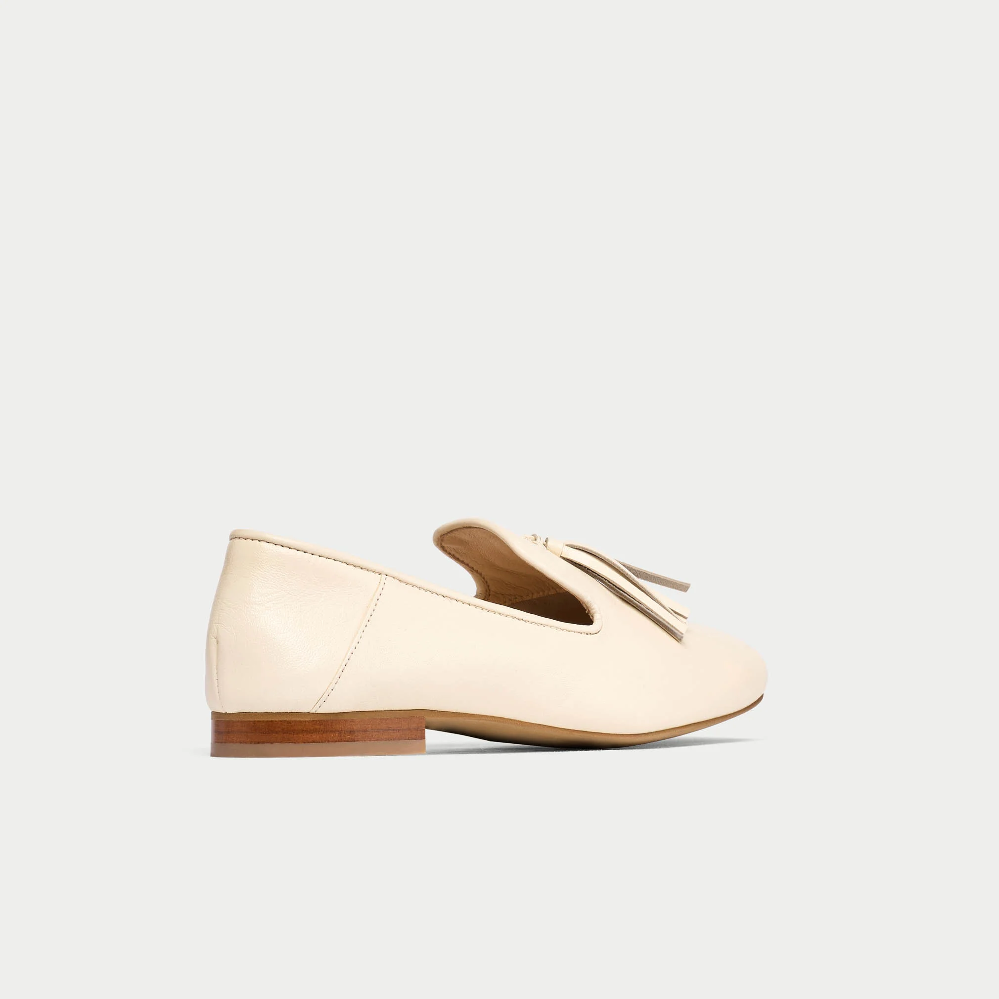 Freya - Off White Leather Loafers - Image 8