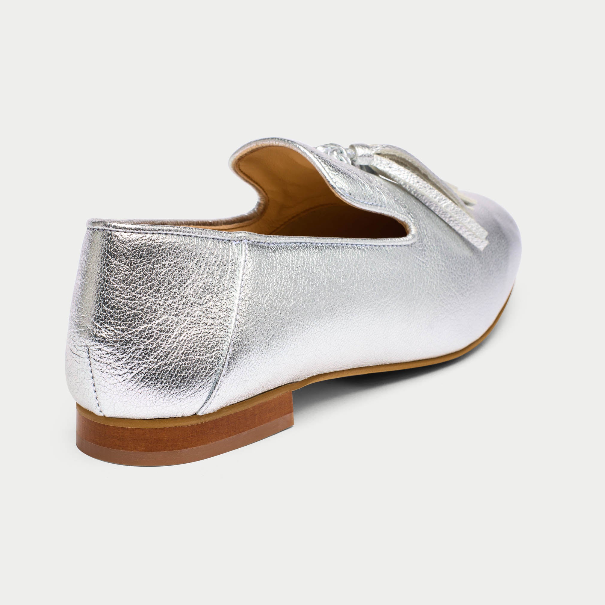Freya - Silver Leather Loafers - Image 5
