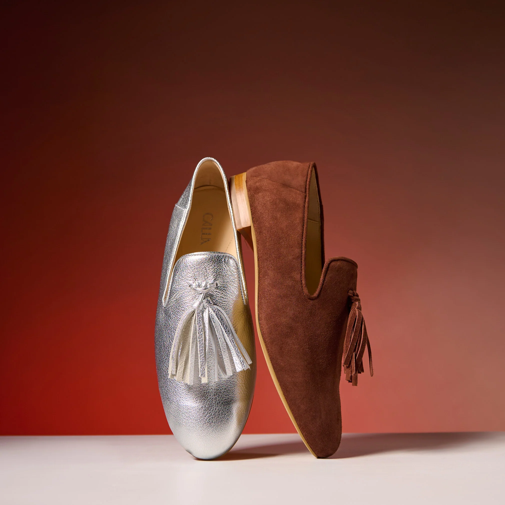 Freya - Silver Leather Loafers - Image 7