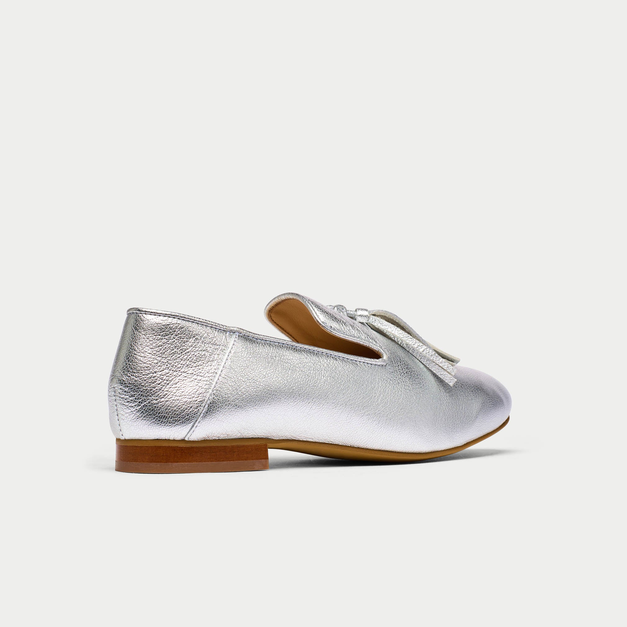 Freya - Silver Leather Loafers - Image 8