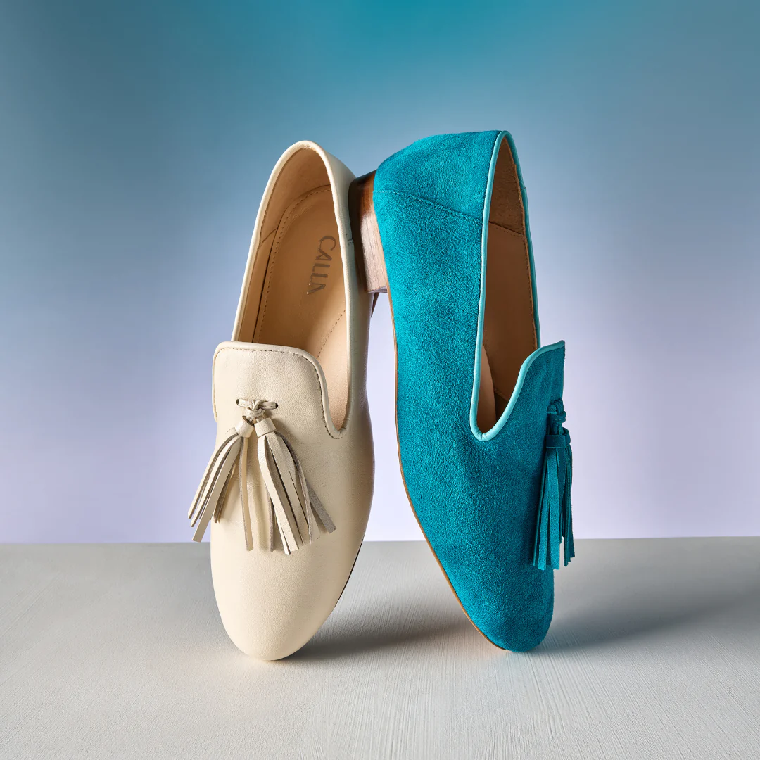 Freya - Teal Suede Loafers - Image 4