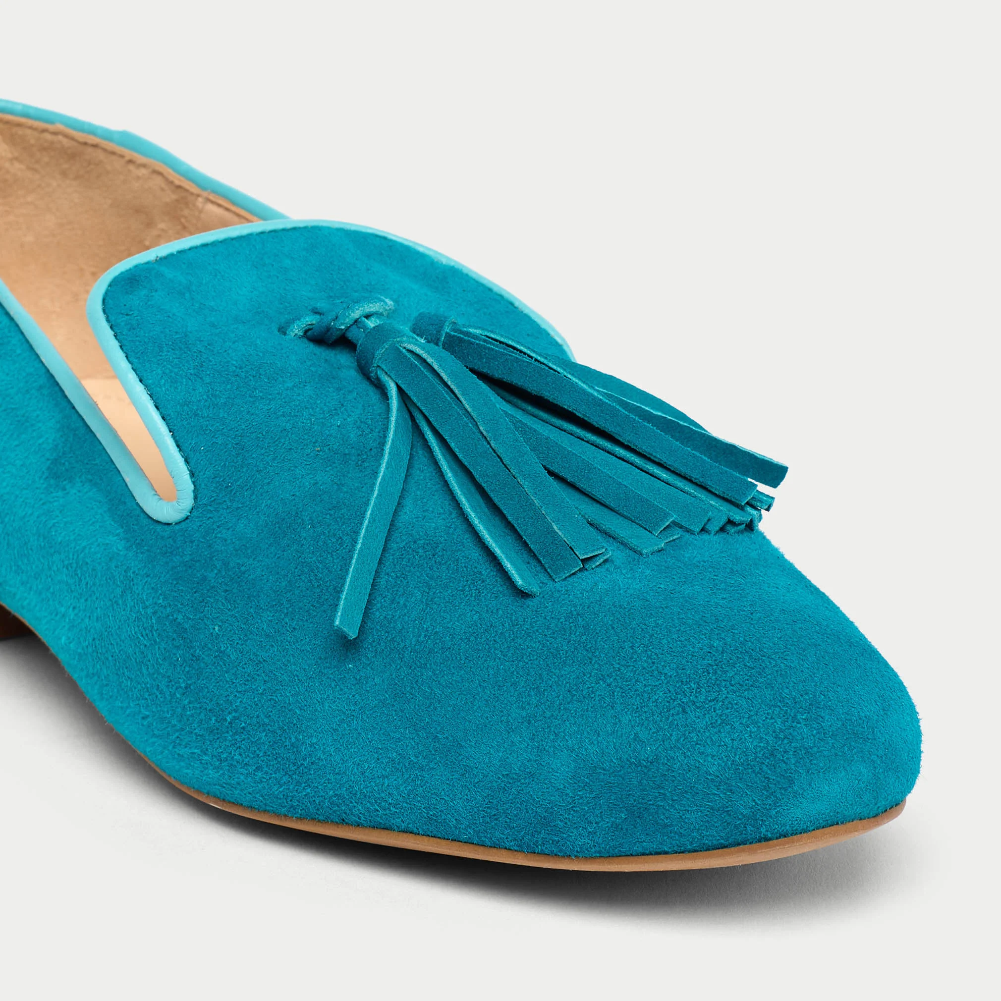 Freya - Teal Suede Loafers - Image 6