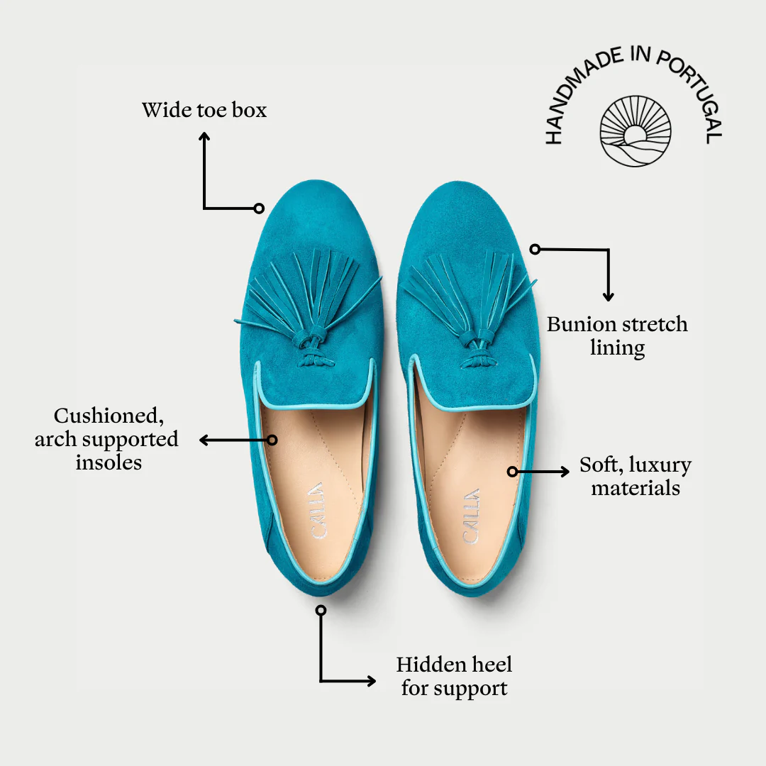 Freya - Teal Suede Loafers - Image 8