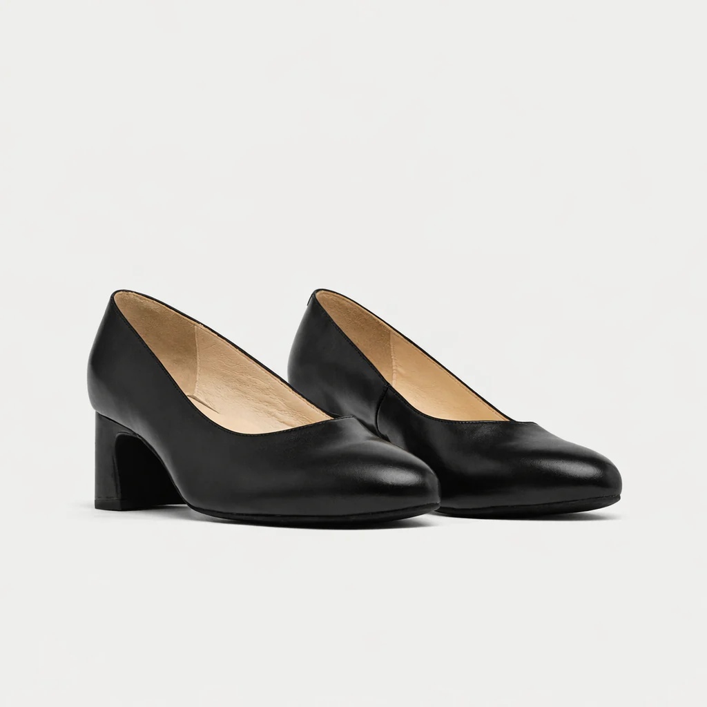 Hallie - Black Leather Courts - Image 2