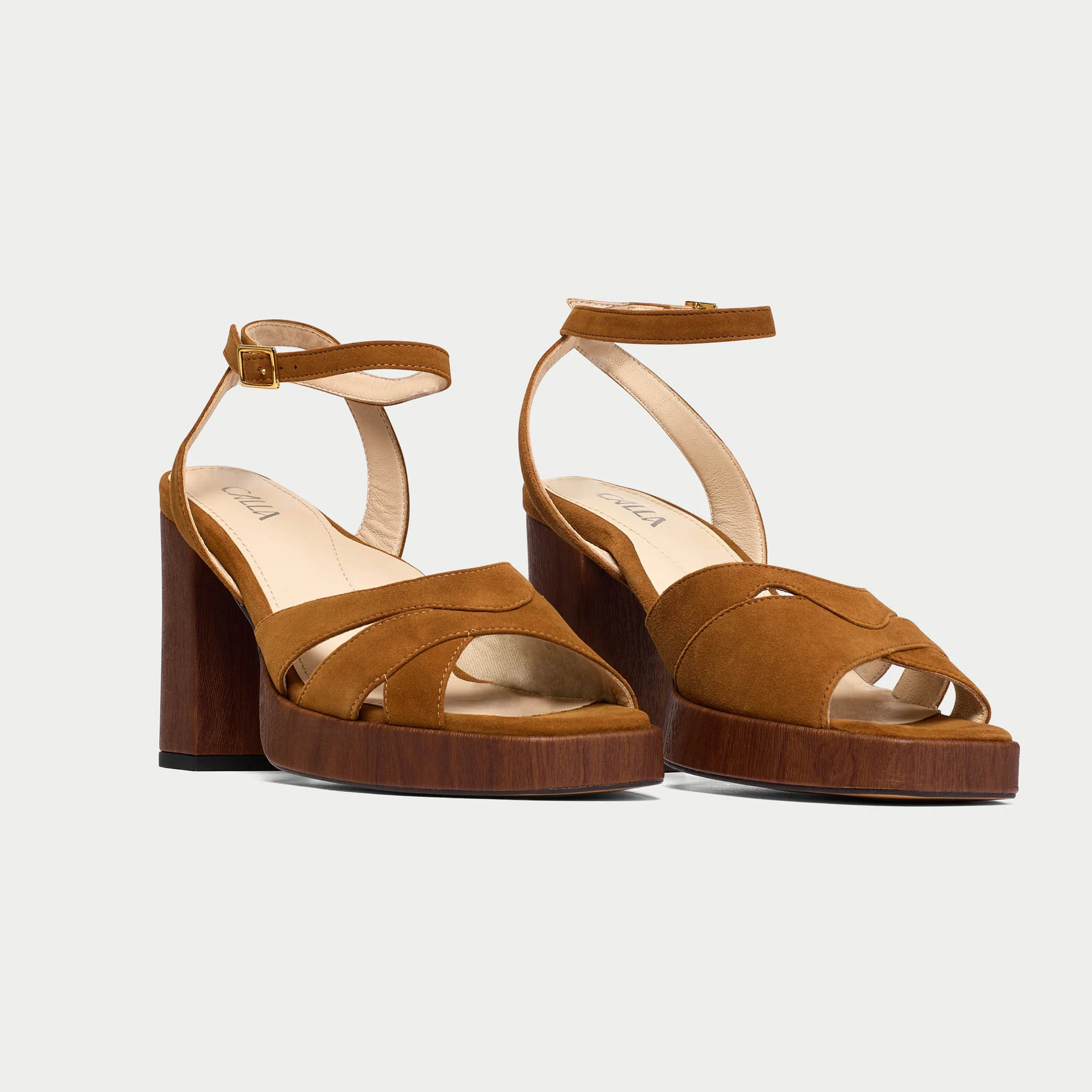 Heather - Tan Suede Block Heels - Image 4