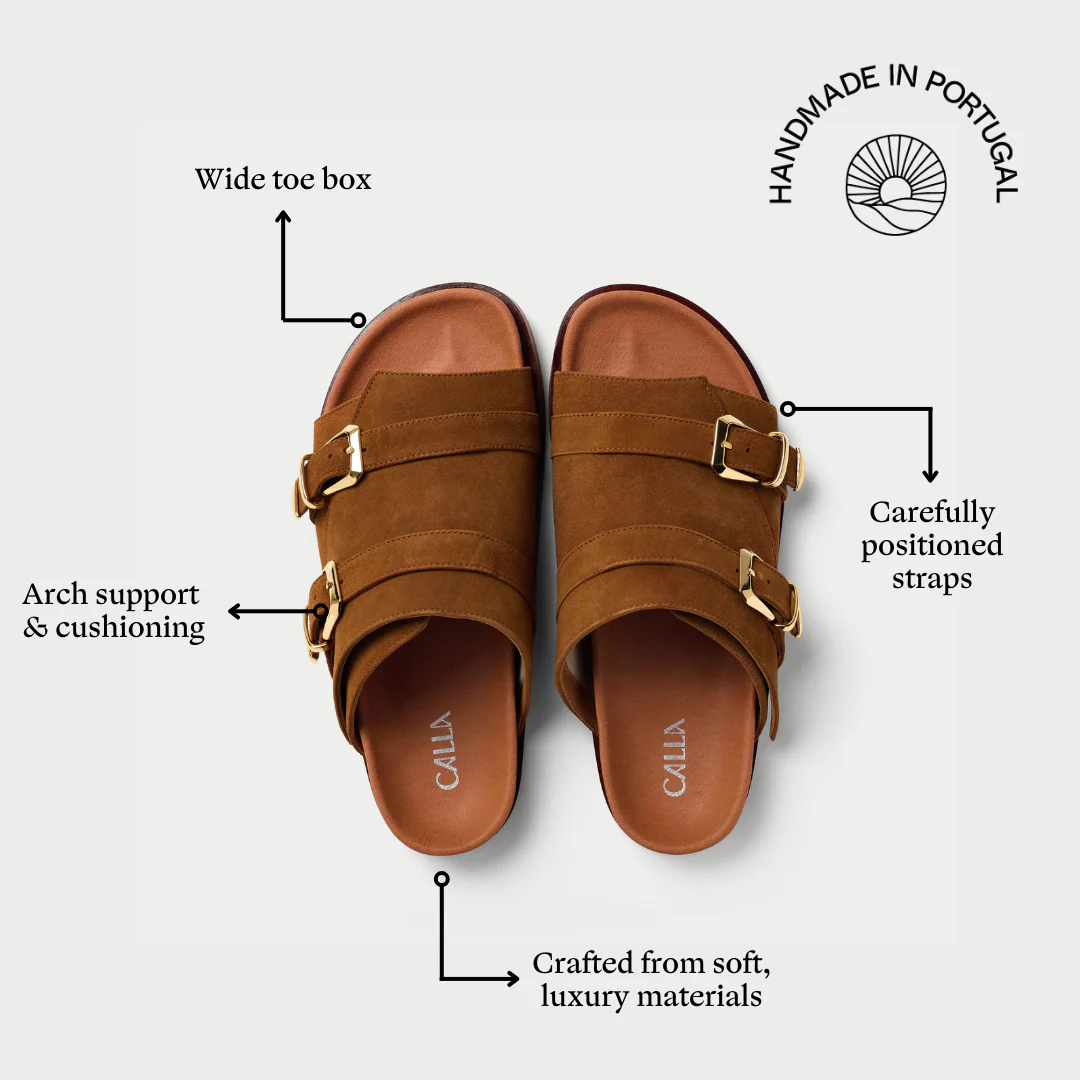 Lily - Tan Suede Sandals - Image 3