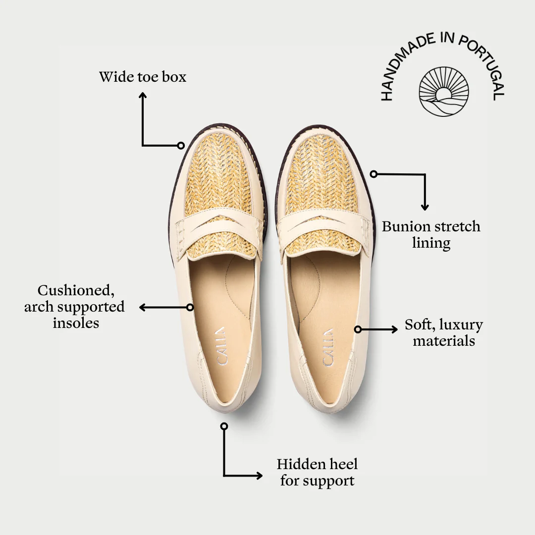 Nadia - Buttermilk Leather Raffia Loafers - Image 7
