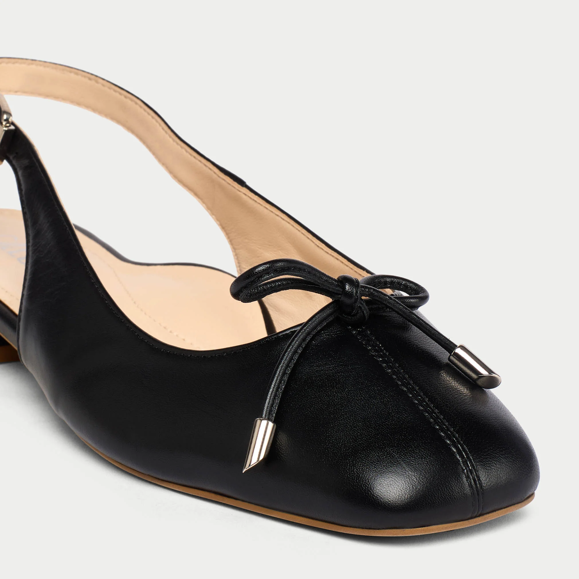 Petra - Black Leather Slingbacks - Image 4