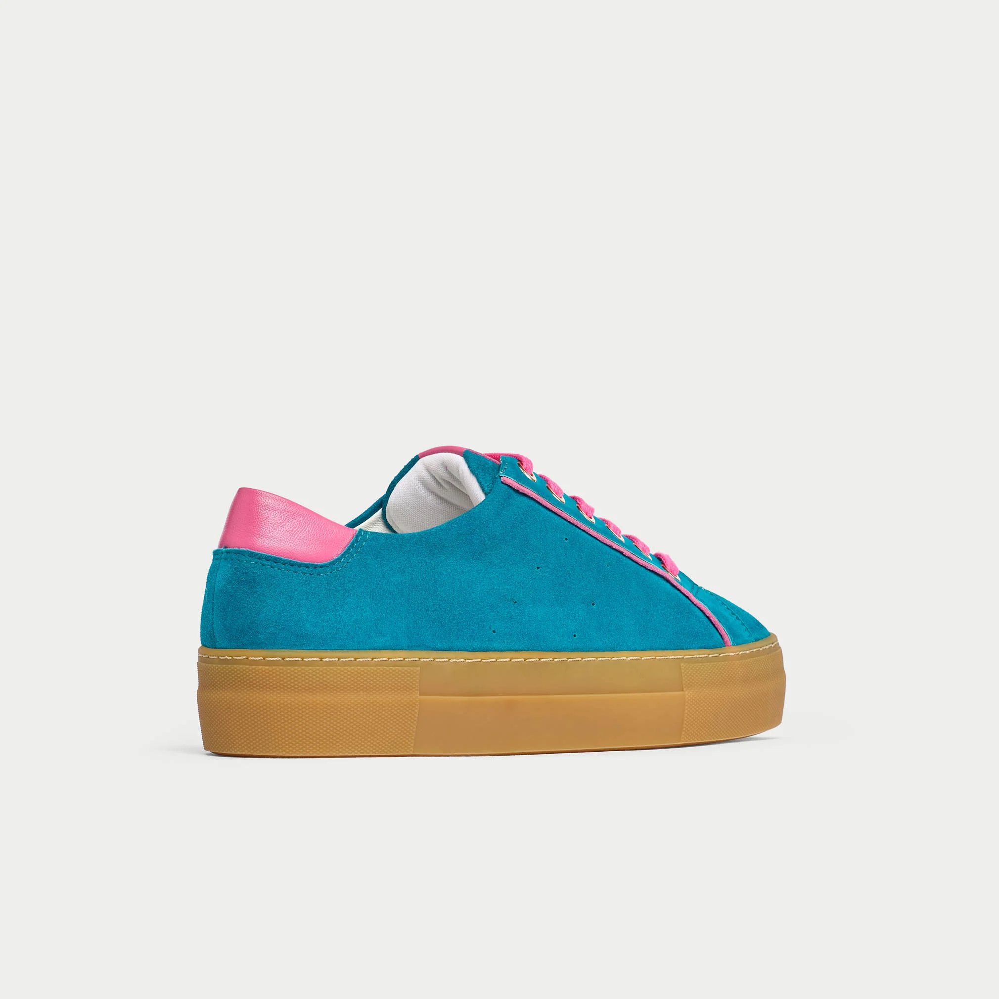 Saturn - Teal & Magenta Suede Wide Fit Trainers - Image 10