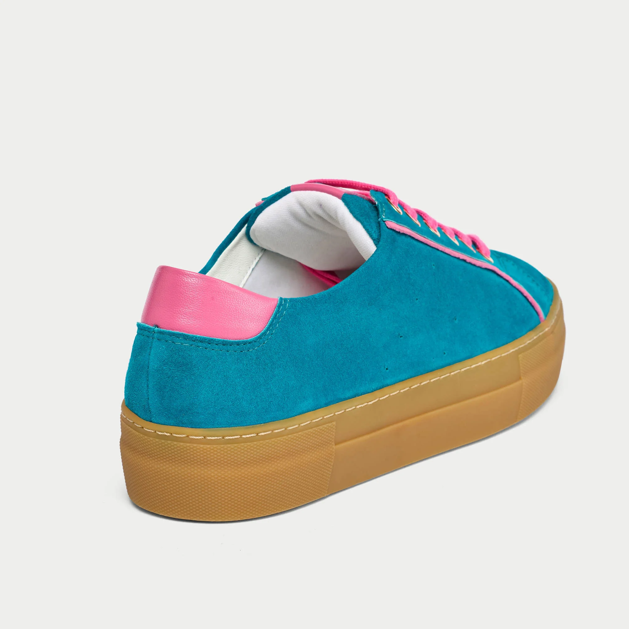 Saturn - Teal & Magenta Suede Wide Fit Trainers - Image 7