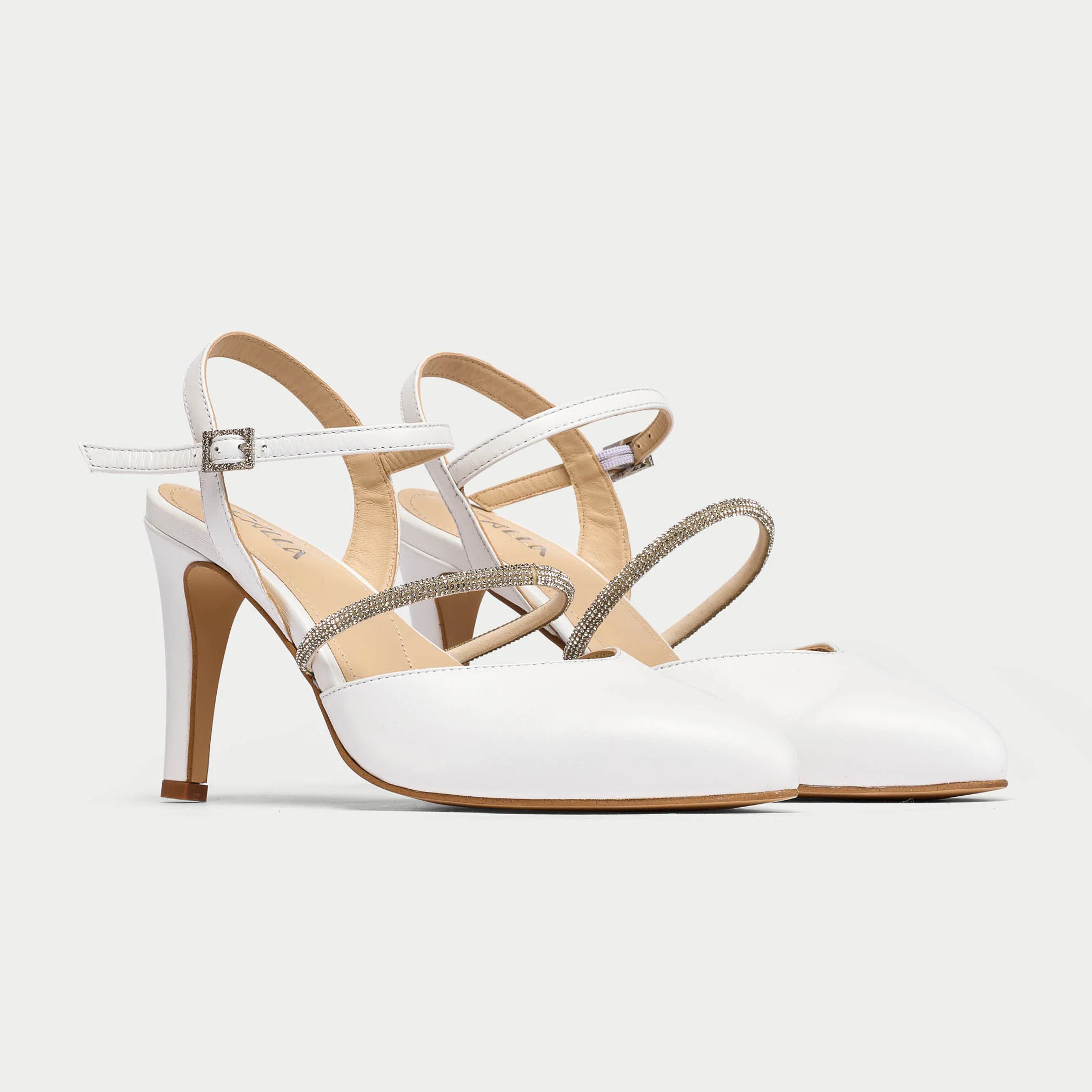 Sienna - White Leather Heels - Image 4