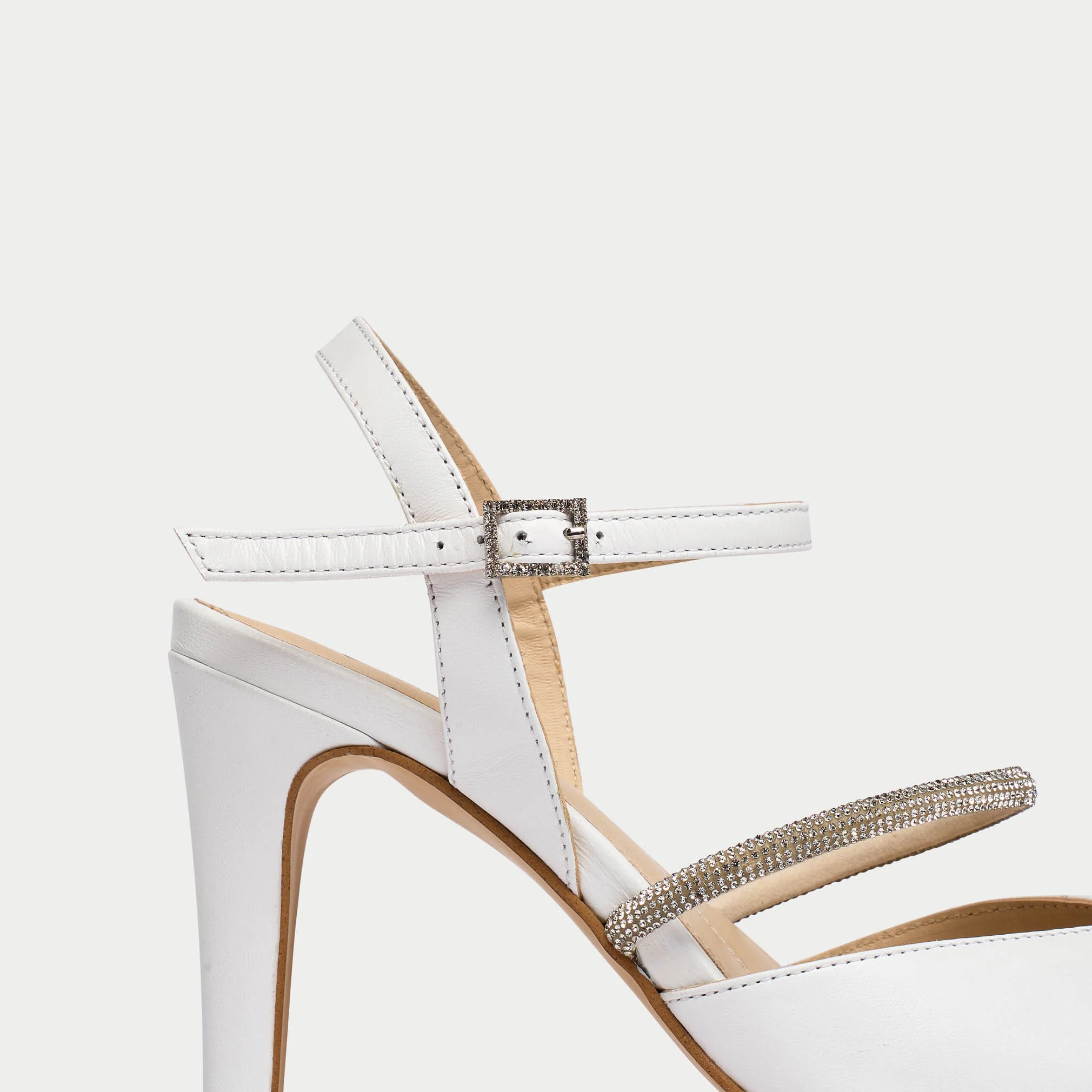 Sienna - White Leather Heels - Image 6