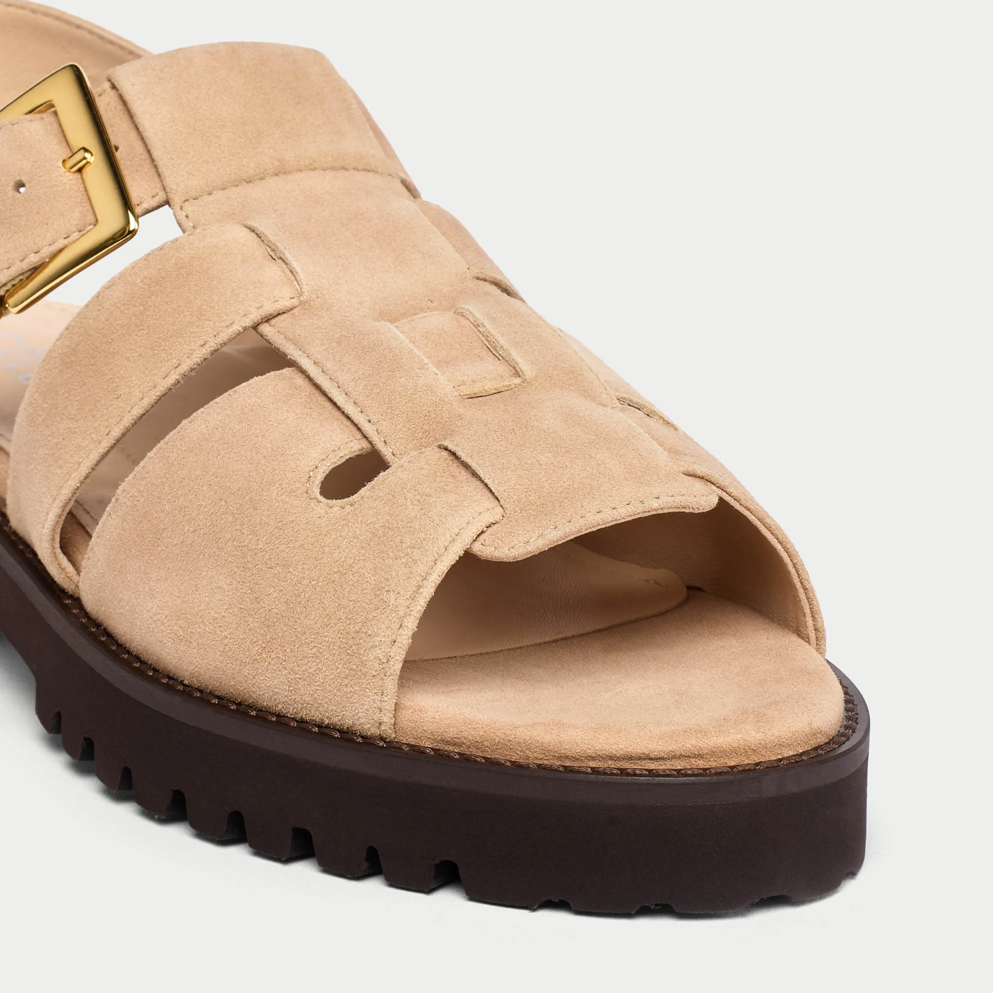 Simone -  Beige Suede Sandals - Image 4