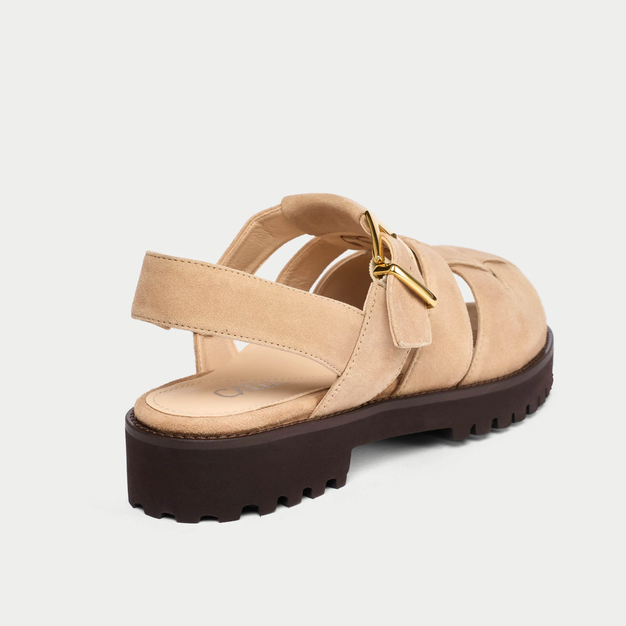 Simone -  Beige Suede Sandals - Image 5