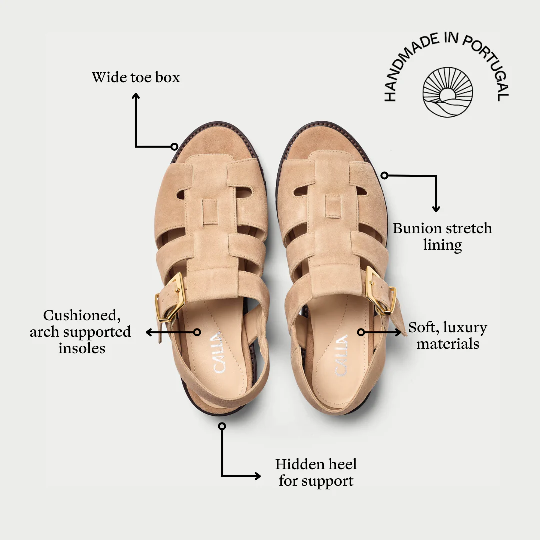 Simone -  Beige Suede Sandals - Image 6