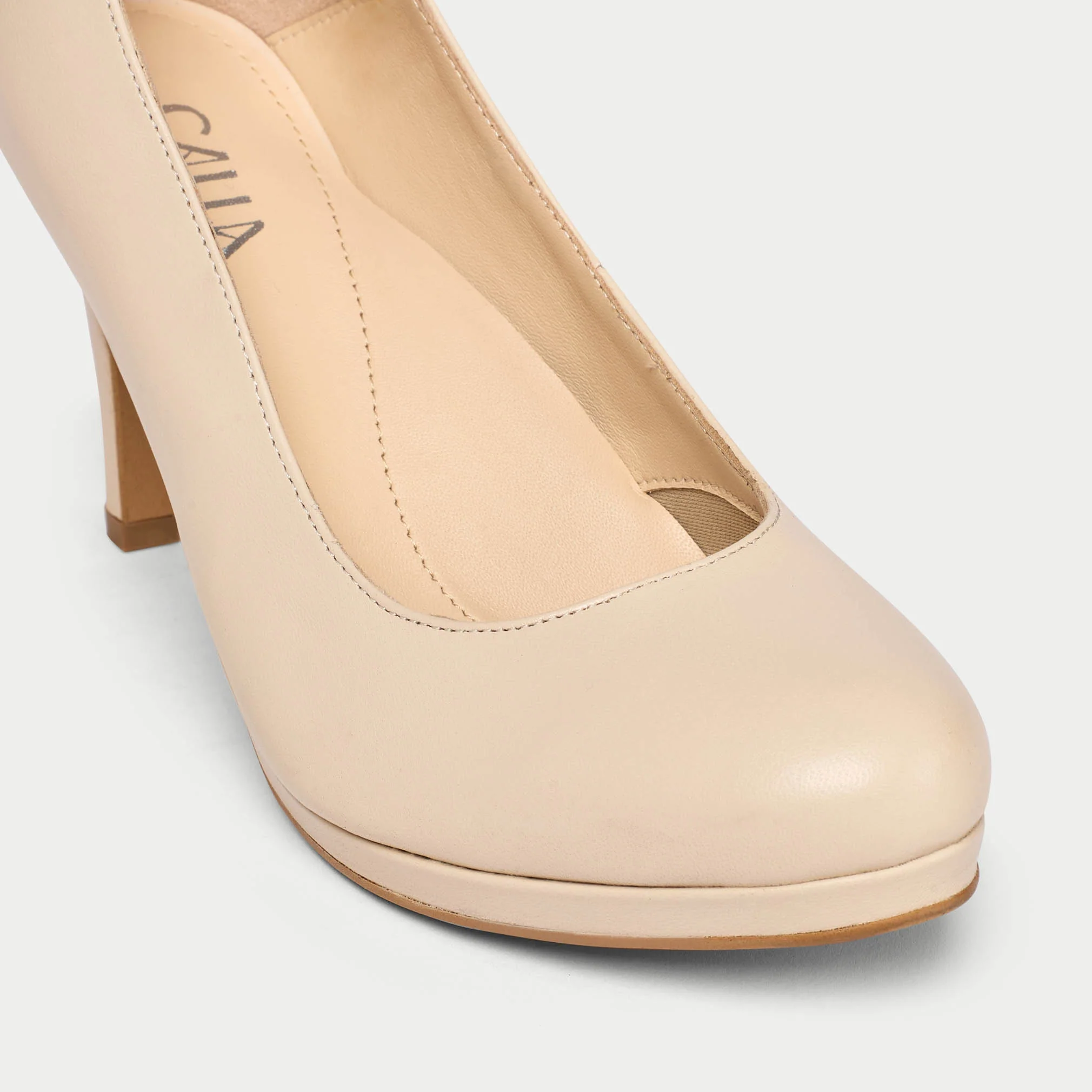 Sophia - Light Beige Leather Courts - Image 3