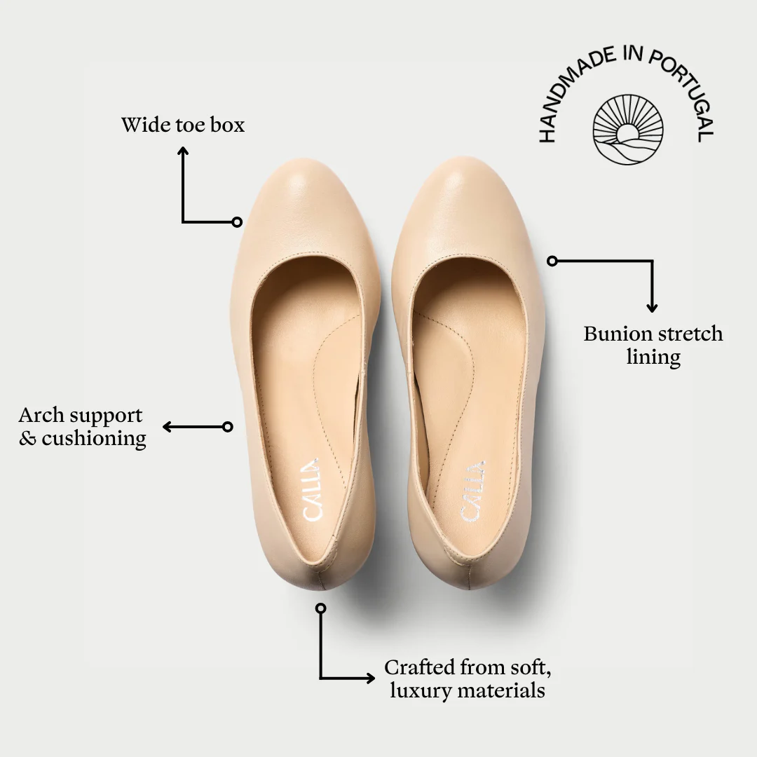 Sophia - Light Beige Leather Courts - Image 5